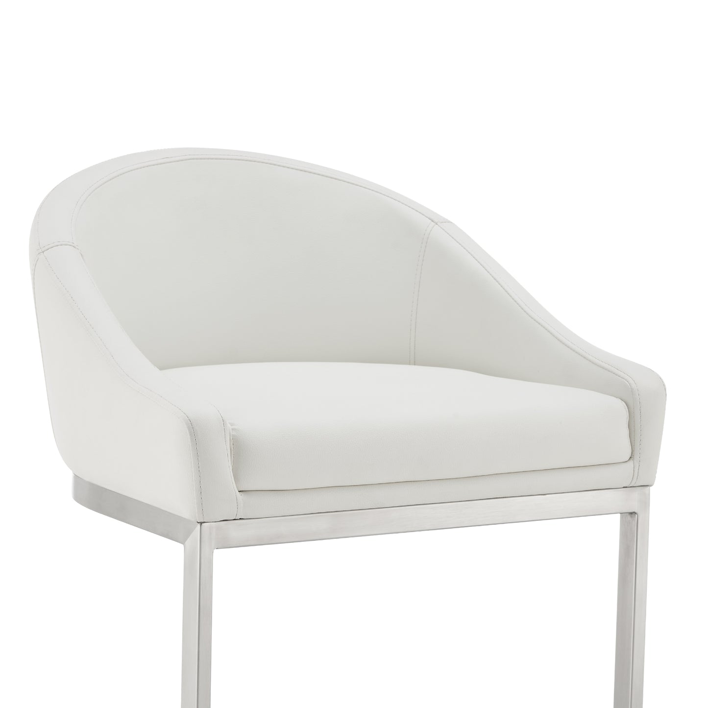 Atherik Bar and Counter Stool in Metal and Stainless Steel with Faux Leather