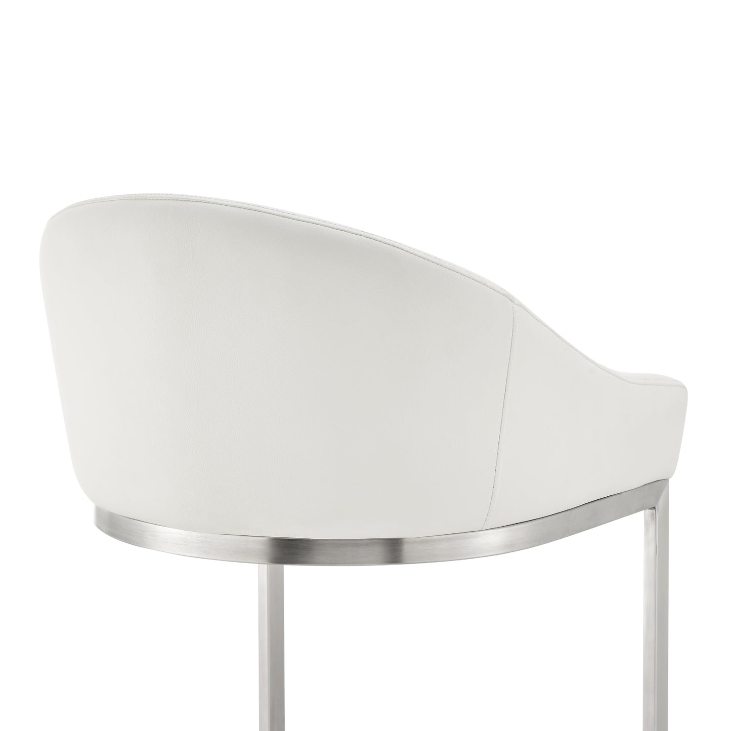 Atherik Bar and Counter Stool in Metal and Stainless Steel with Faux Leather