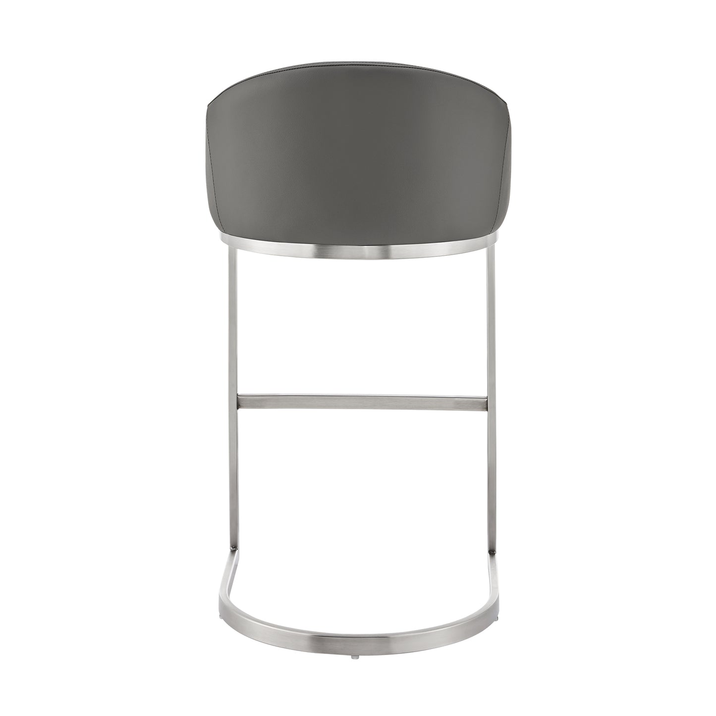 Atherik Bar and Counter Stool in Metal and Stainless Steel with Faux Leather
