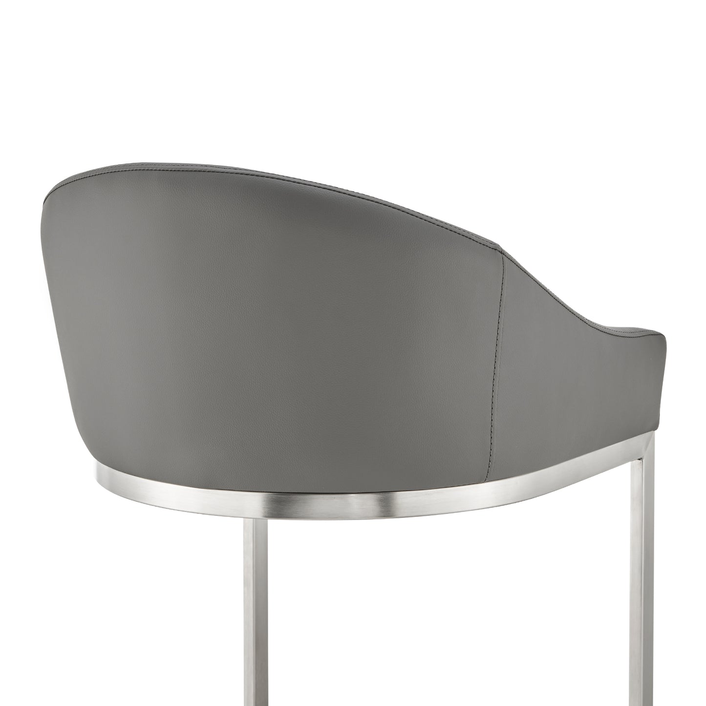 Atherik Bar and Counter Stool in Metal and Stainless Steel with Faux Leather