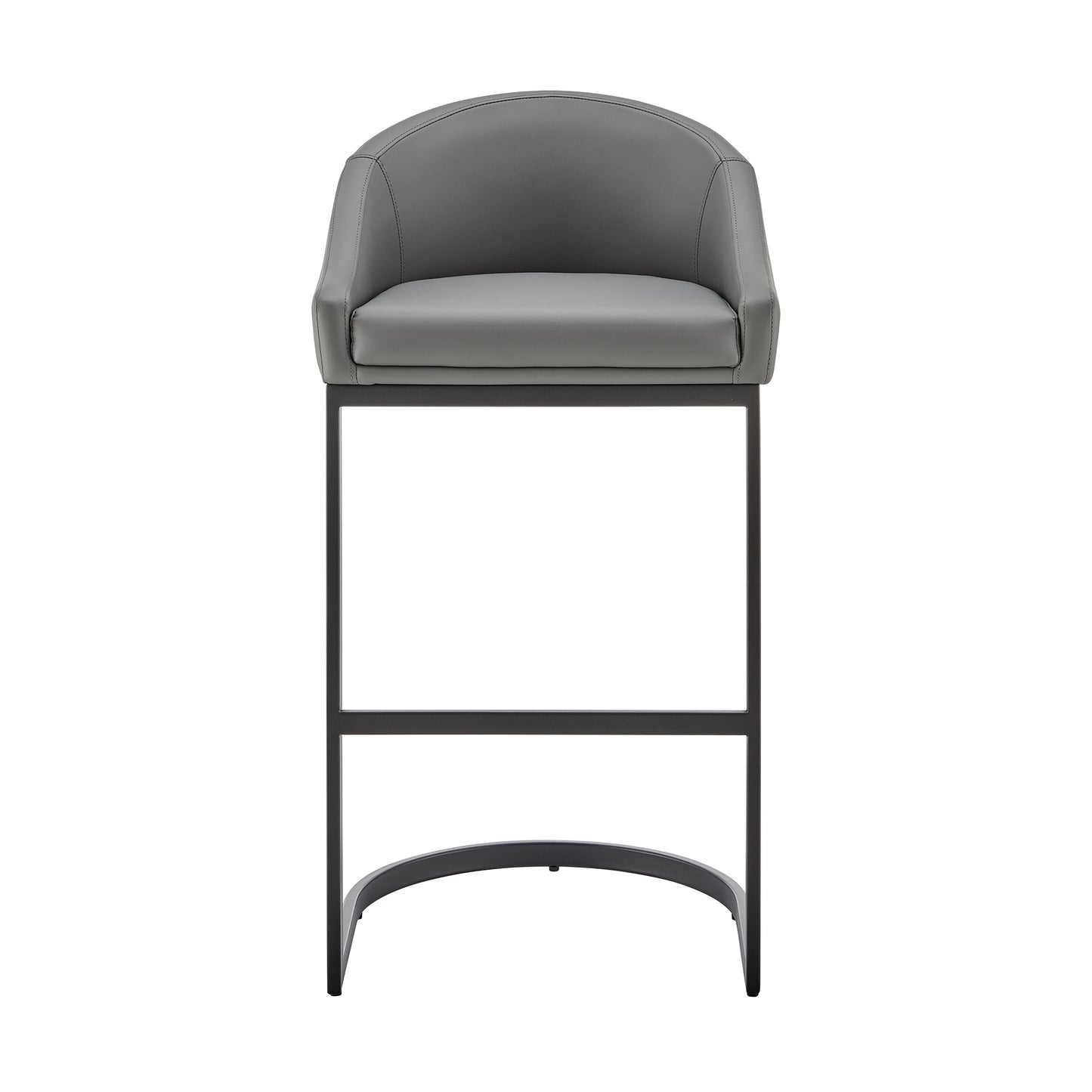Atherik Bar and Counter Stool in Metal and Stainless Steel with Faux Leather
