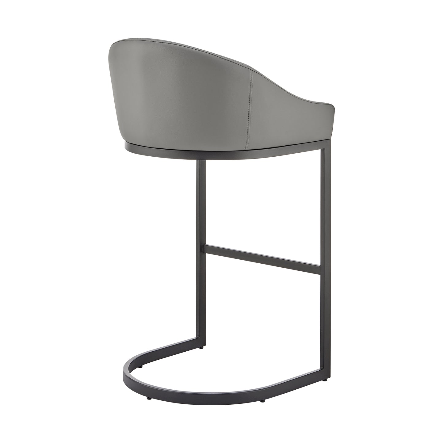 Atherik Bar and Counter Stool in Metal and Stainless Steel with Faux Leather