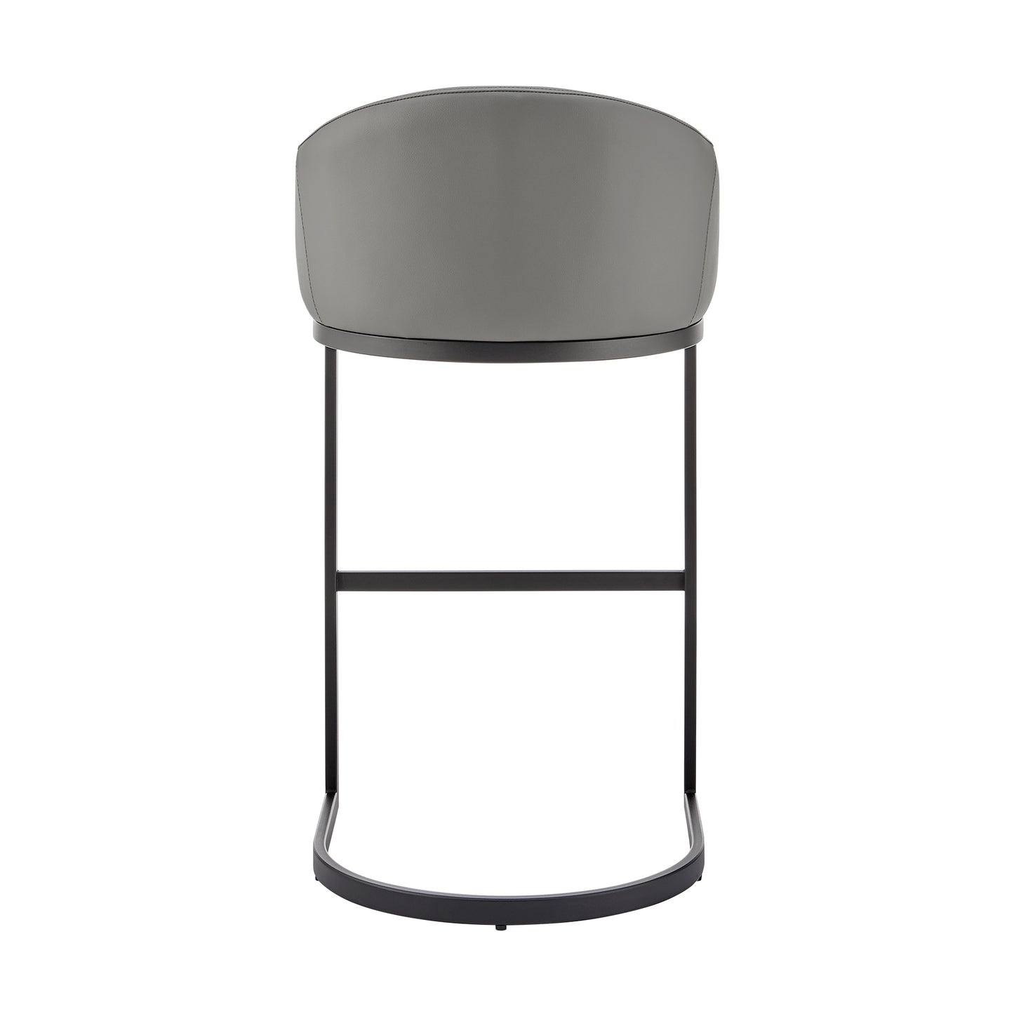 Atherik Bar and Counter Stool in Metal and Stainless Steel with Faux Leather