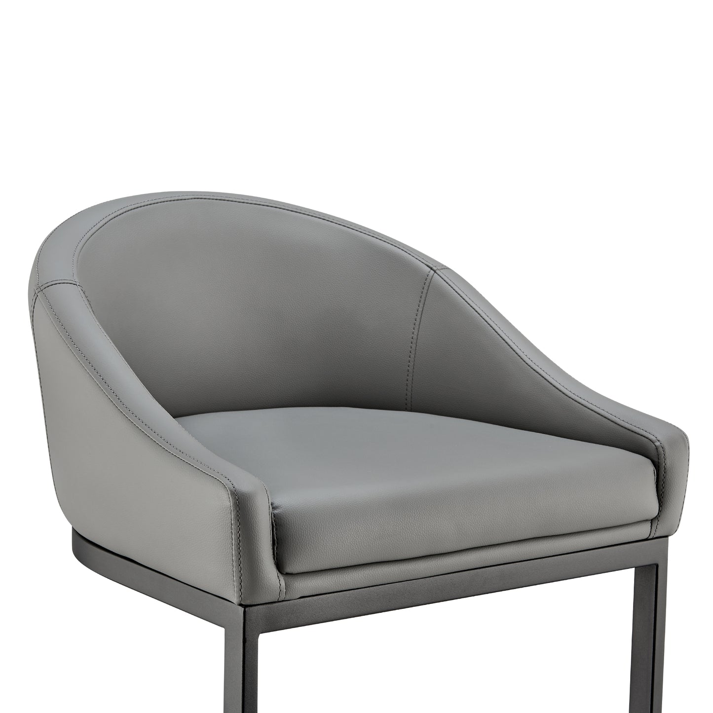 Atherik Bar and Counter Stool in Metal and Stainless Steel with Faux Leather