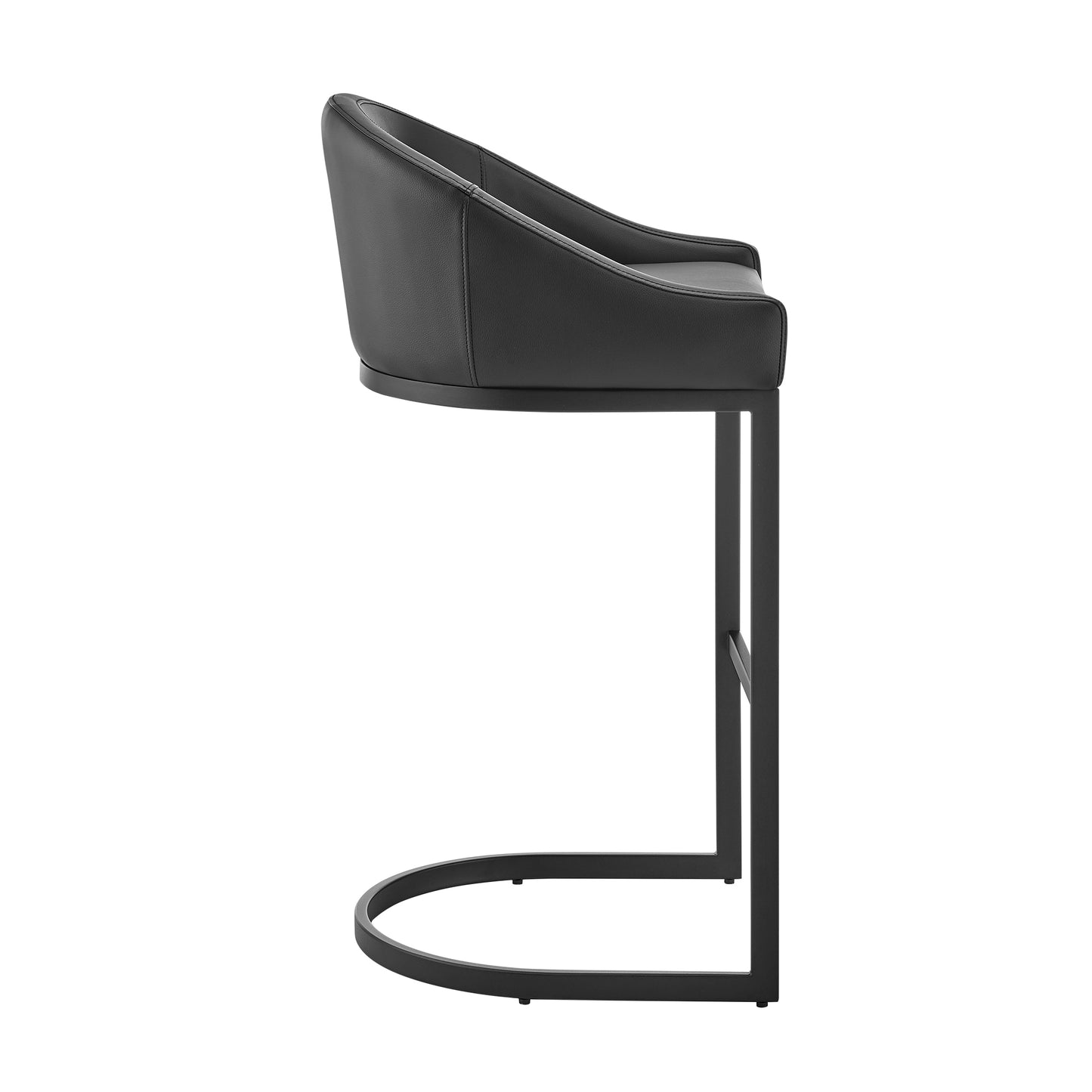 Atherik Bar and Counter Stool in Metal and Stainless Steel with Faux Leather