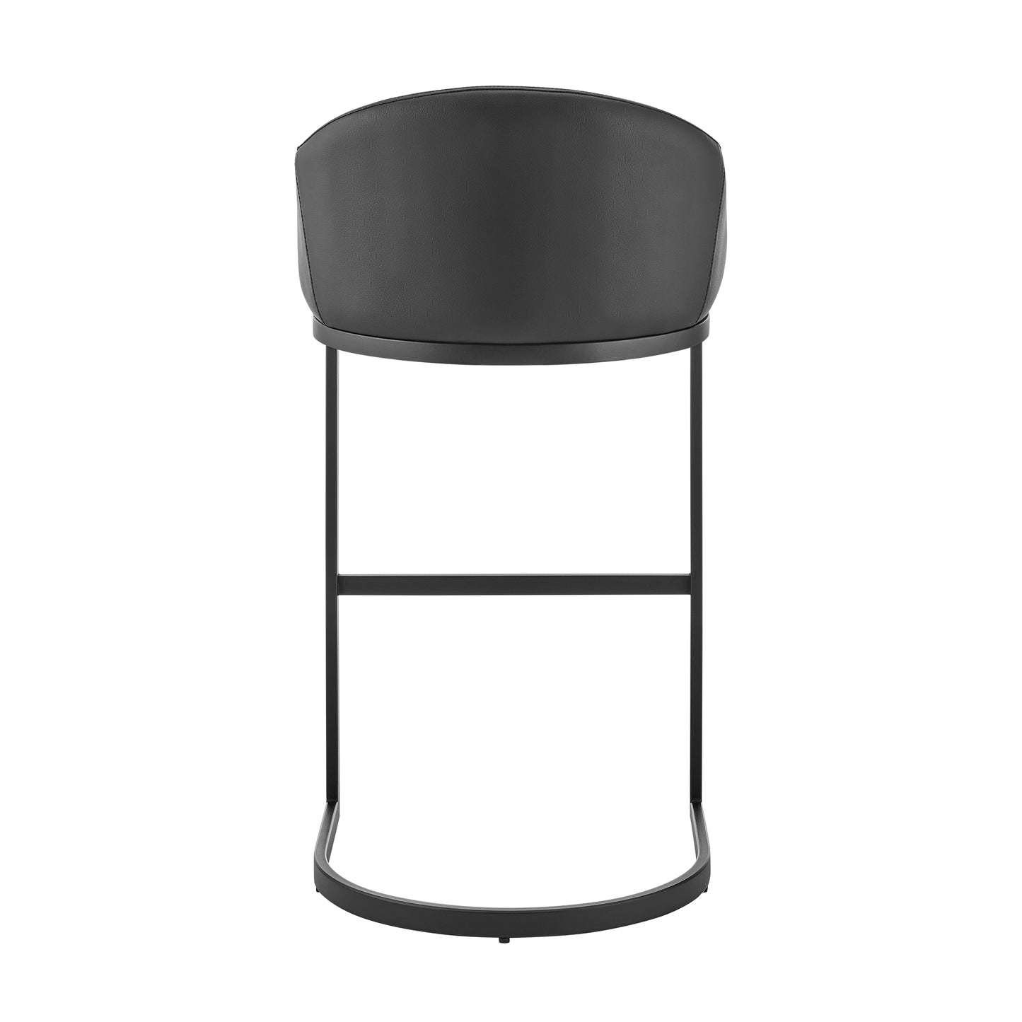 Atherik Bar and Counter Stool in Metal and Stainless Steel with Faux Leather