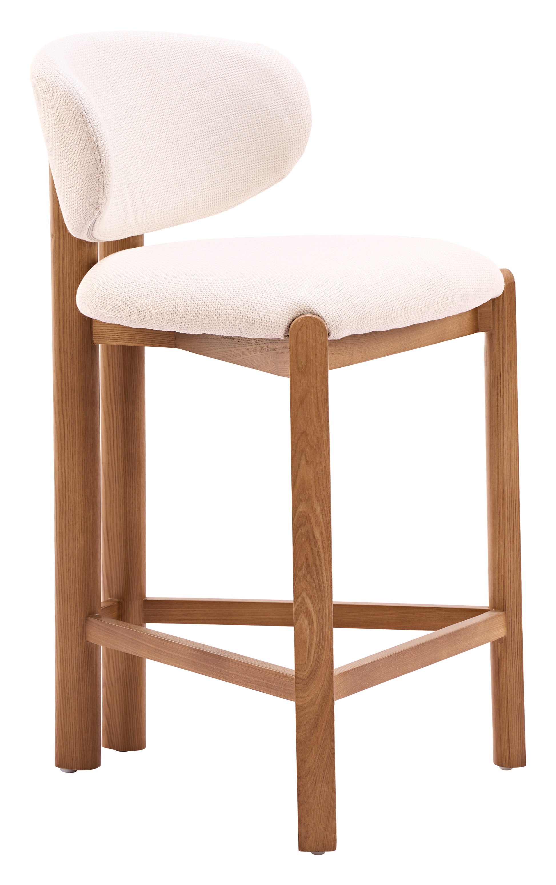 Rosetta Counter Stool (Set of 2) Beige & Walnut - 6
