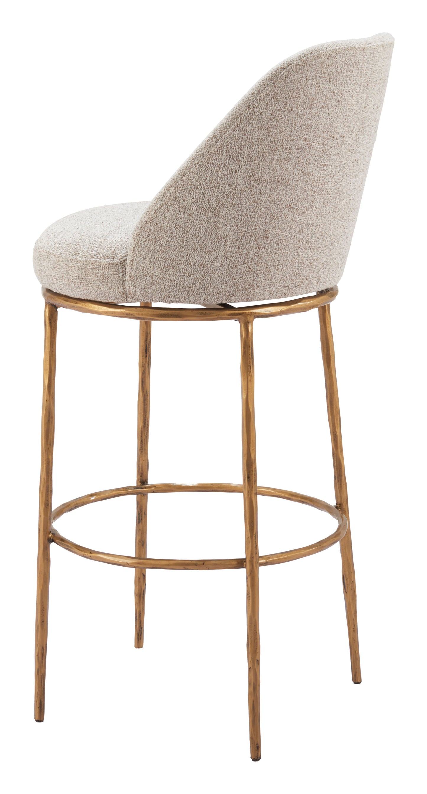 Nordhavn Swivel Barstool Beige & Gold - 5