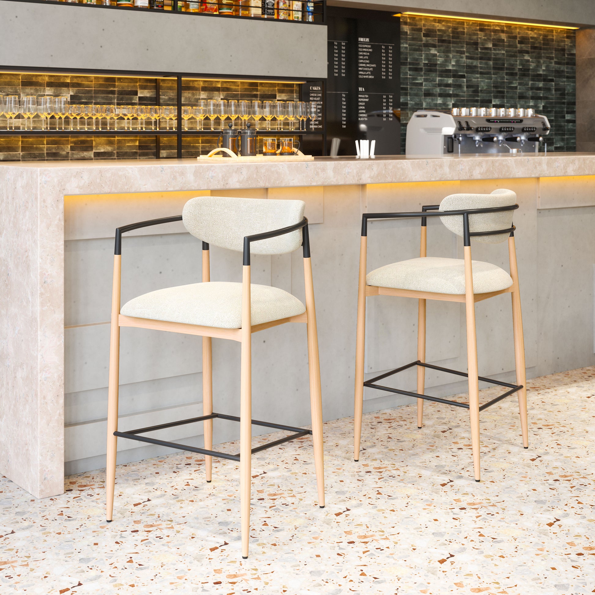 Equinox Barstool Oyster Gray & Natural - 9
