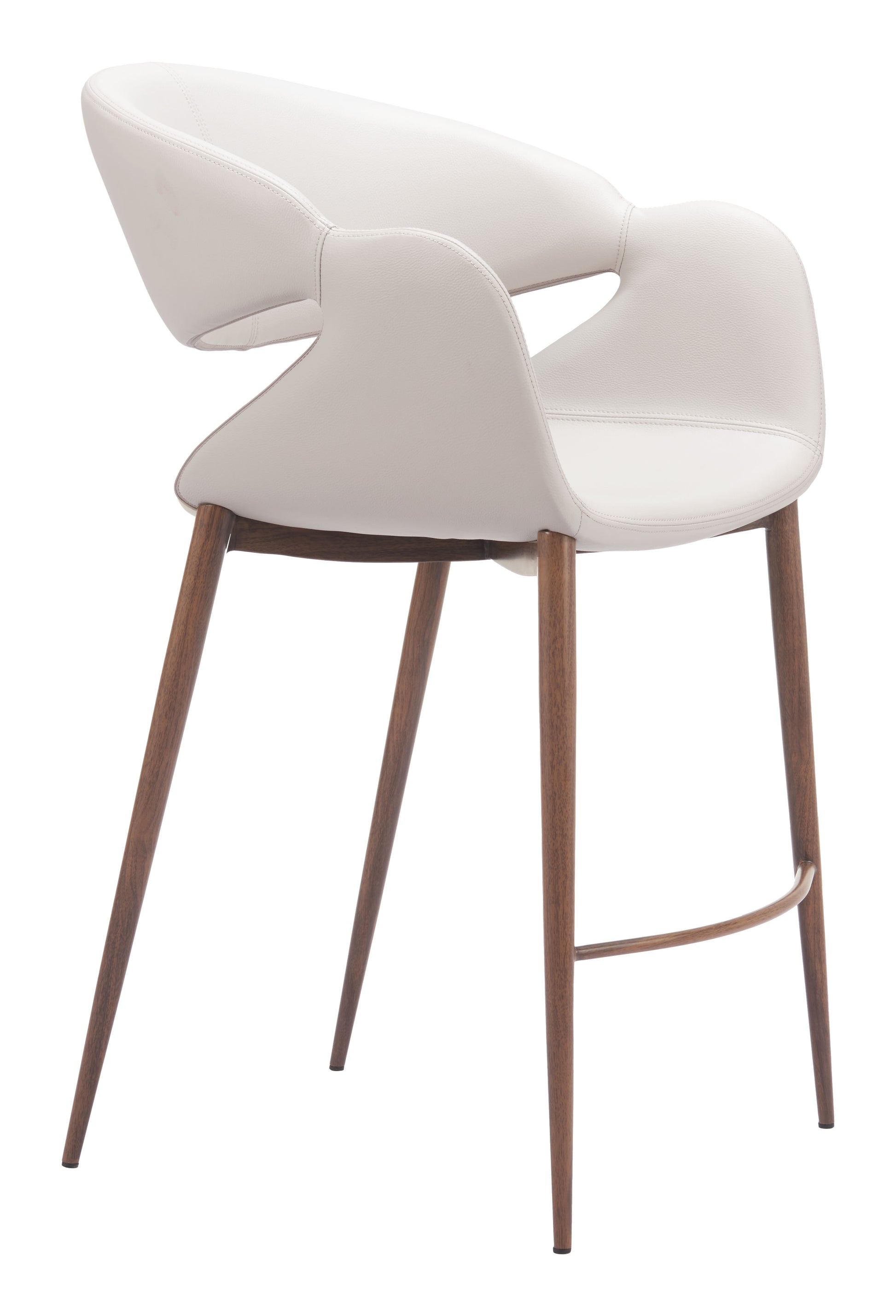 Limay Counter Stool Beige & Walnut - 6