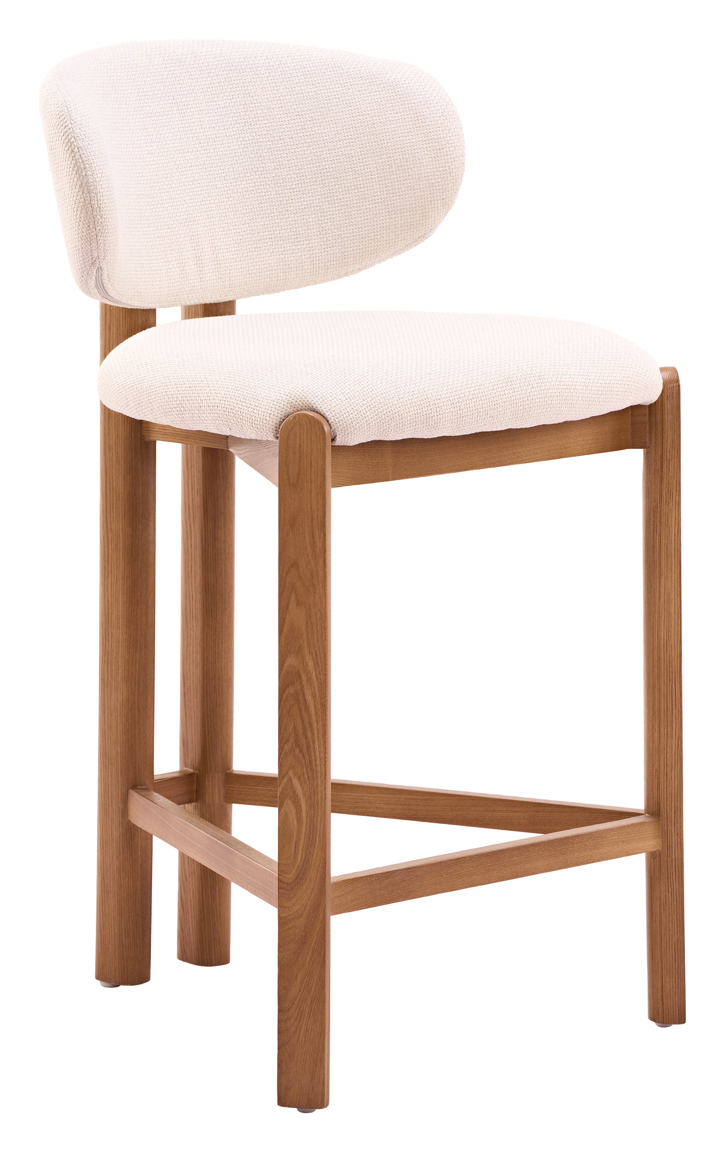 Rosetta Counter Stool (Set of 2) Beige & Walnut
