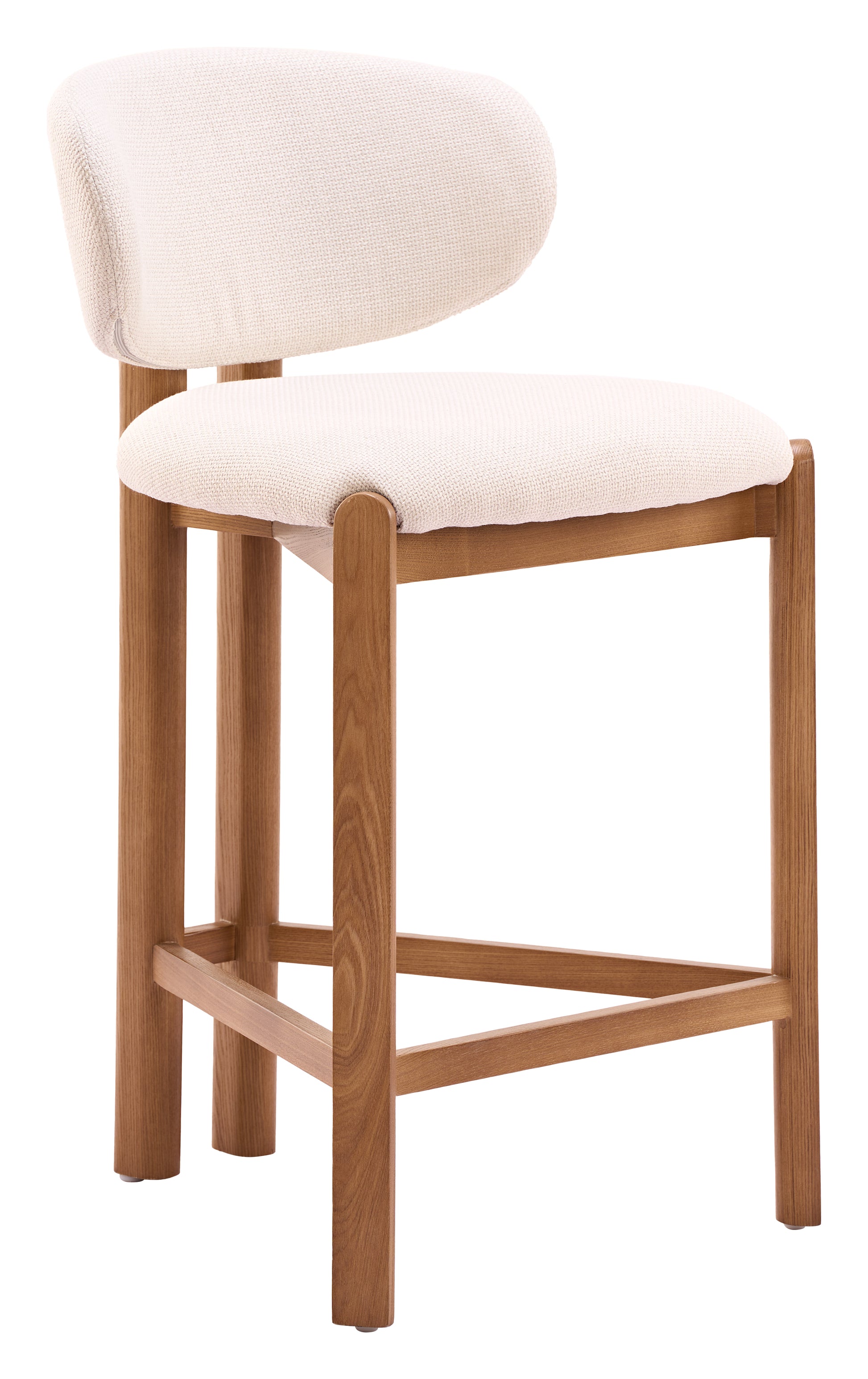Rosetta Counter Stool (Set of 2) Beige & Walnut