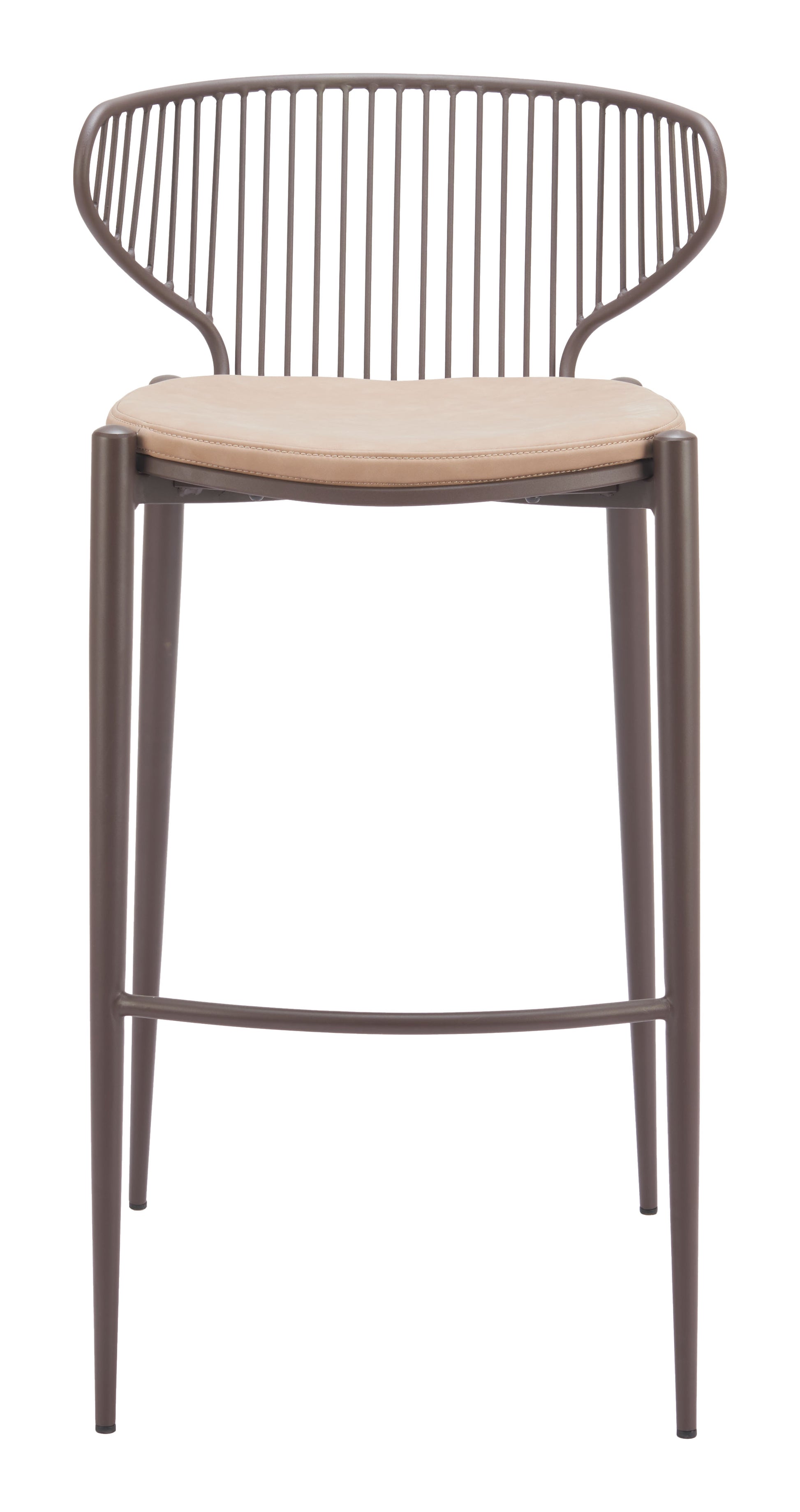 Silues Barstool (Set of 2) Taupe & Brown - 3