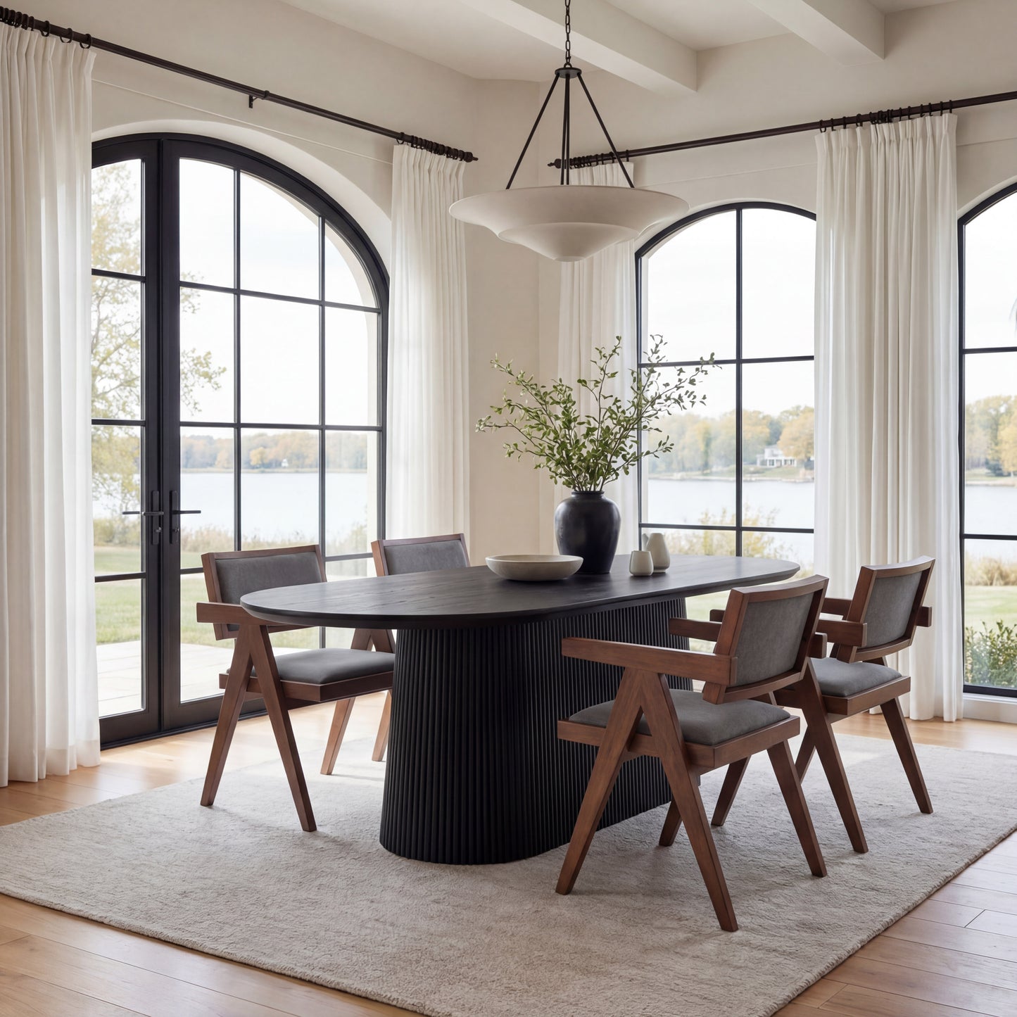 Delhi Dining Chair (Set of 2) Gray & Walnut - 11