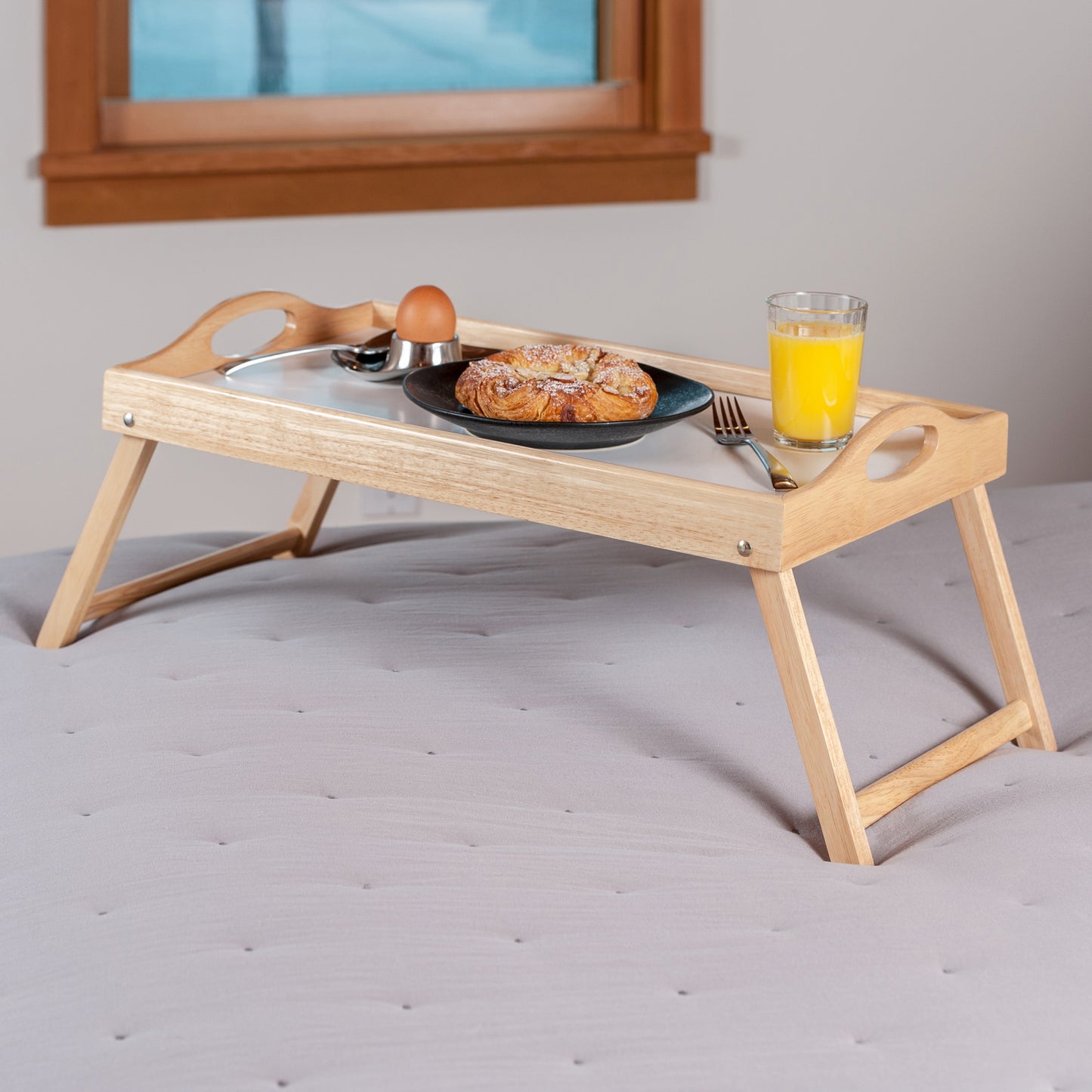 Alani Breakfast Tray, Natural and White