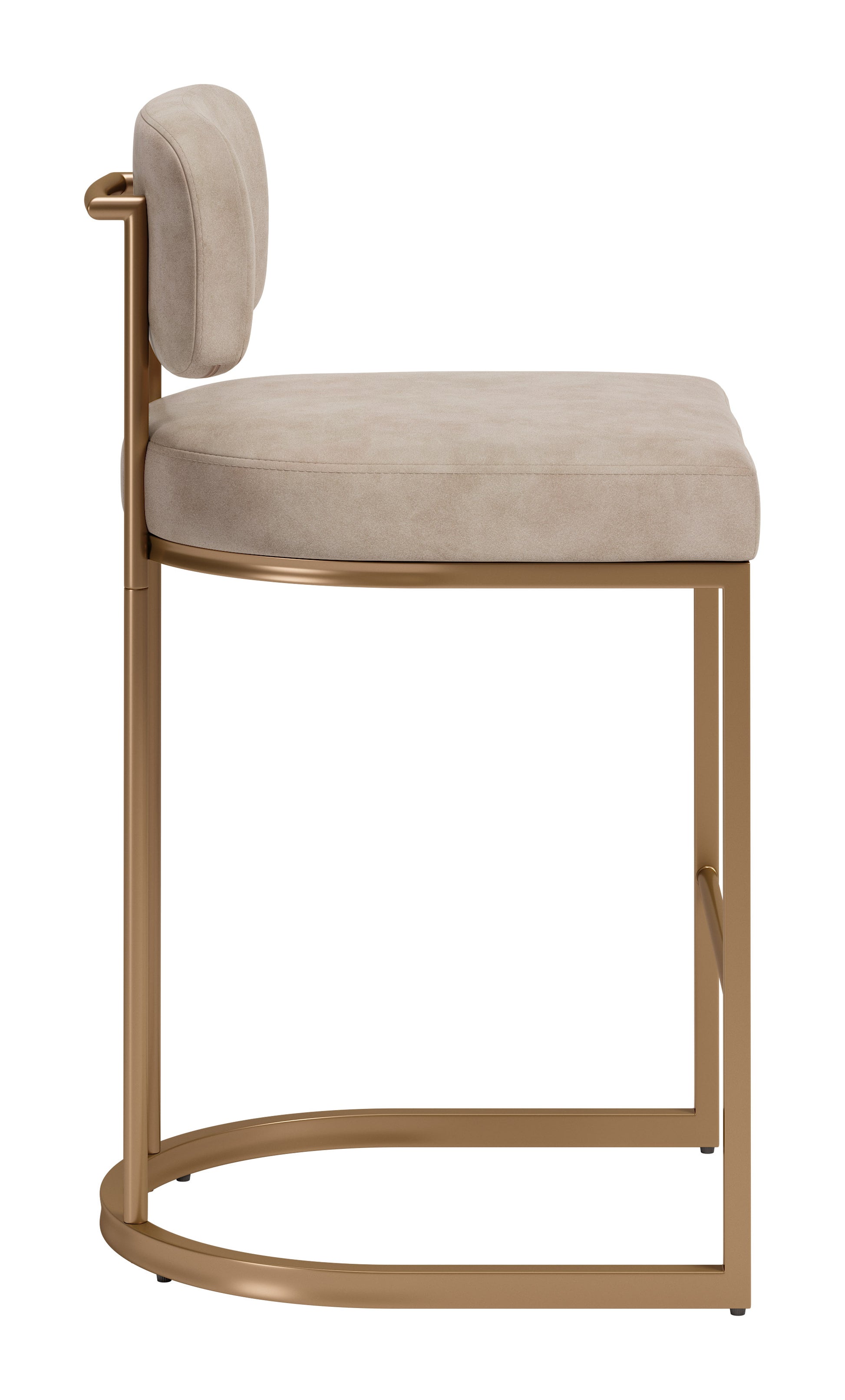 Velar Counter Stool (Set of 2) Beige & Bronze - 2