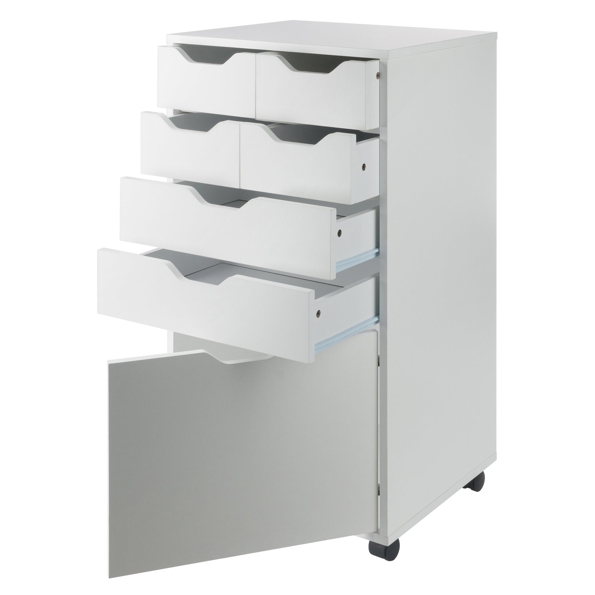 Halifax Bins & Drawers Multi-Storage Tall Mobile Cabinet, White