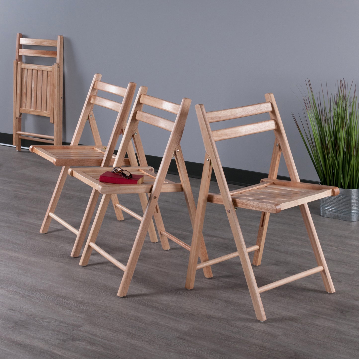 Robin 4-Pc Folding Chair Set, Natural