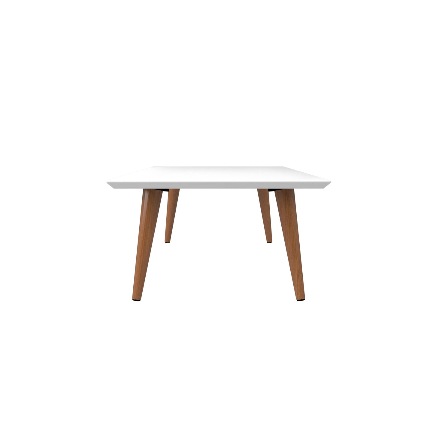 Manhattan Comfort Utopia 17.52" High Rectangle Coffee Table with Splayed Legs in White Gloss 89451