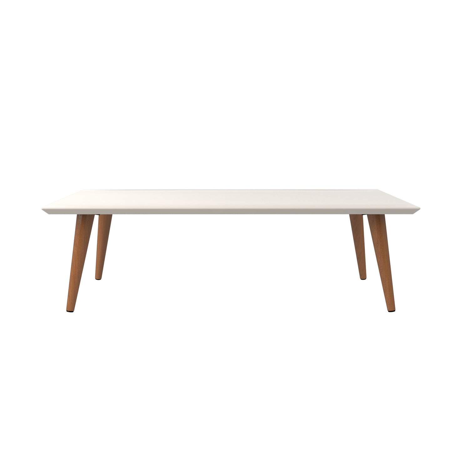 Manhattan Comfort Utopia 17.52" High Rectangle Coffee Table with Splayed Legs in Off White and Maple Cream 89452