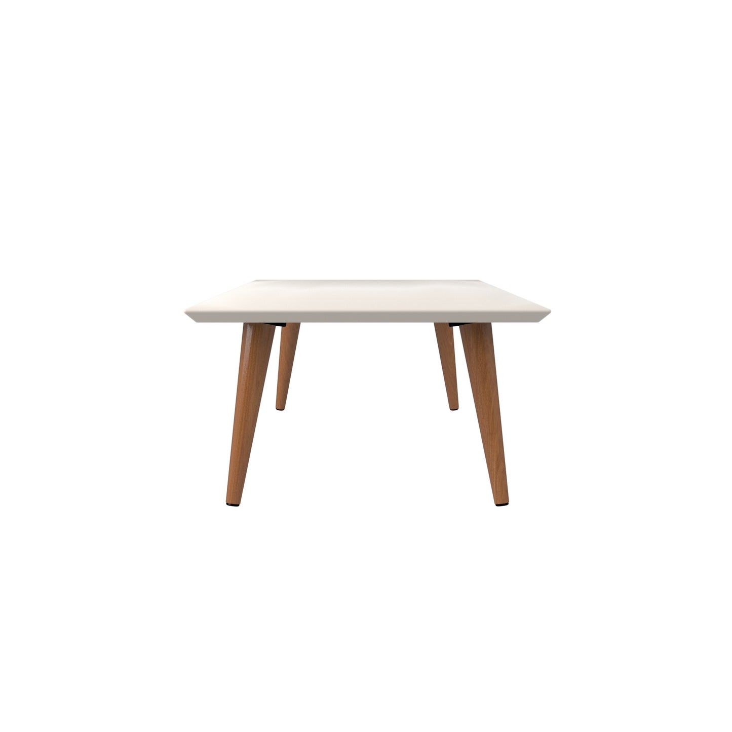 Manhattan Comfort Utopia 17.52" High Rectangle Coffee Table with Splayed Legs in Off White and Maple Cream 89452