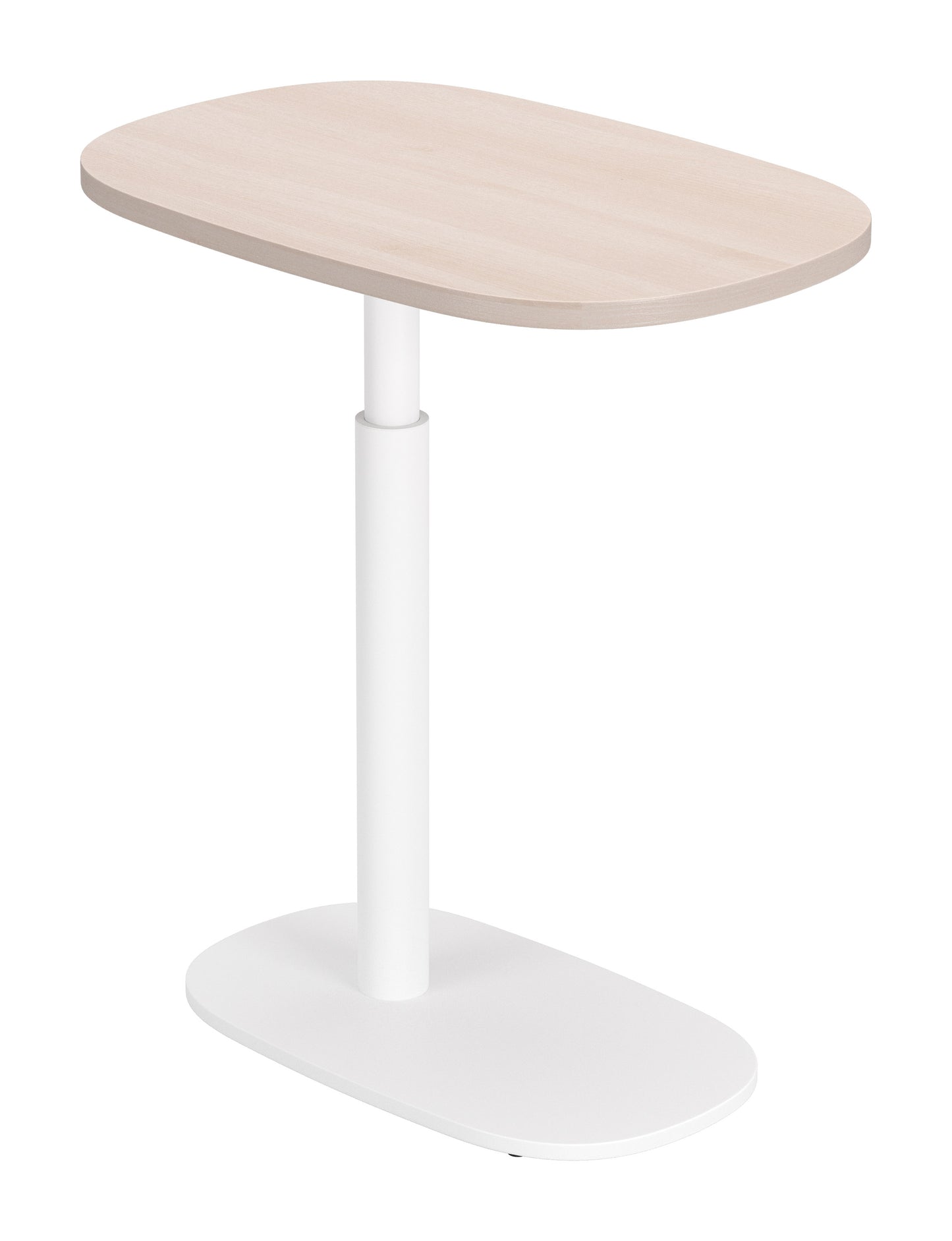 Buddy Adjustable Rotating Side Table Natural & White