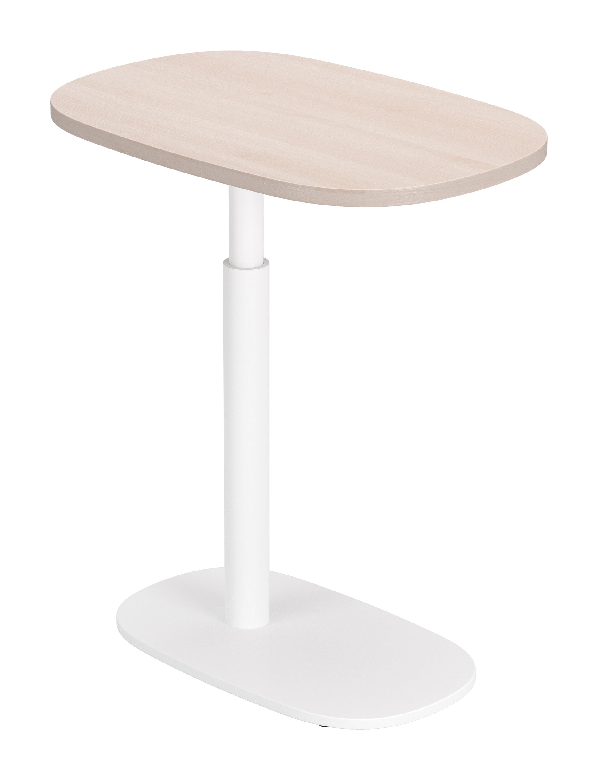 Buddy Adjustable Rotating Side Table Natural & White