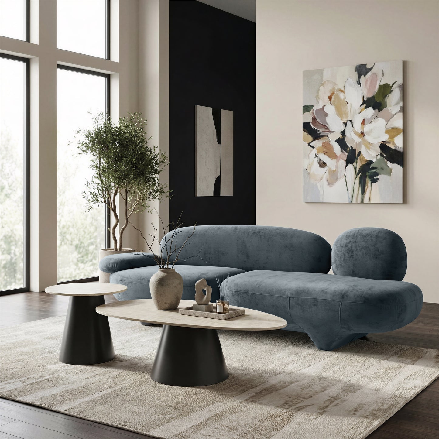 Reyes Coffee Table Set (2-Piece) Natural & Black - 7