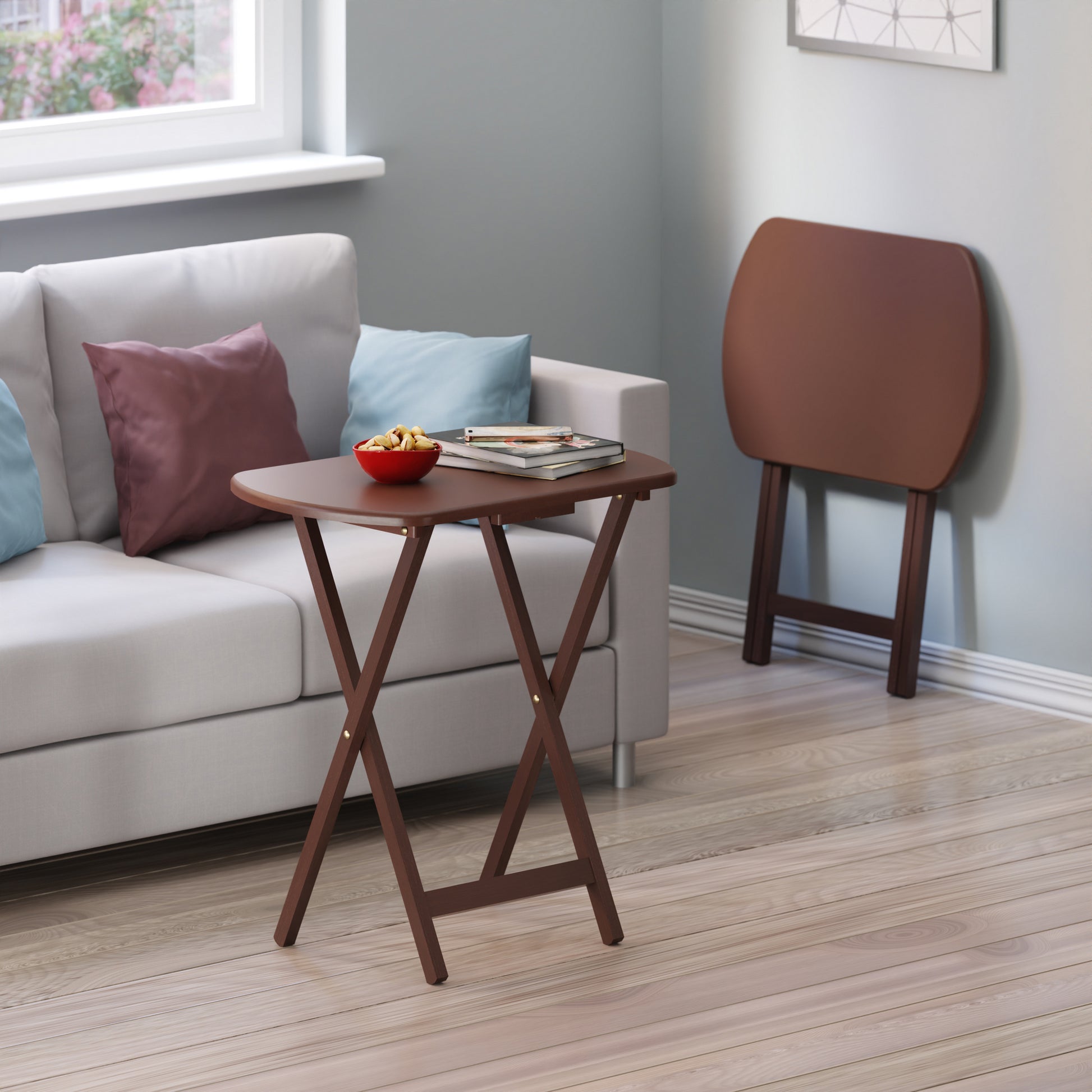 Corbett 2-Pc Oversized Snack Tables, Walnut