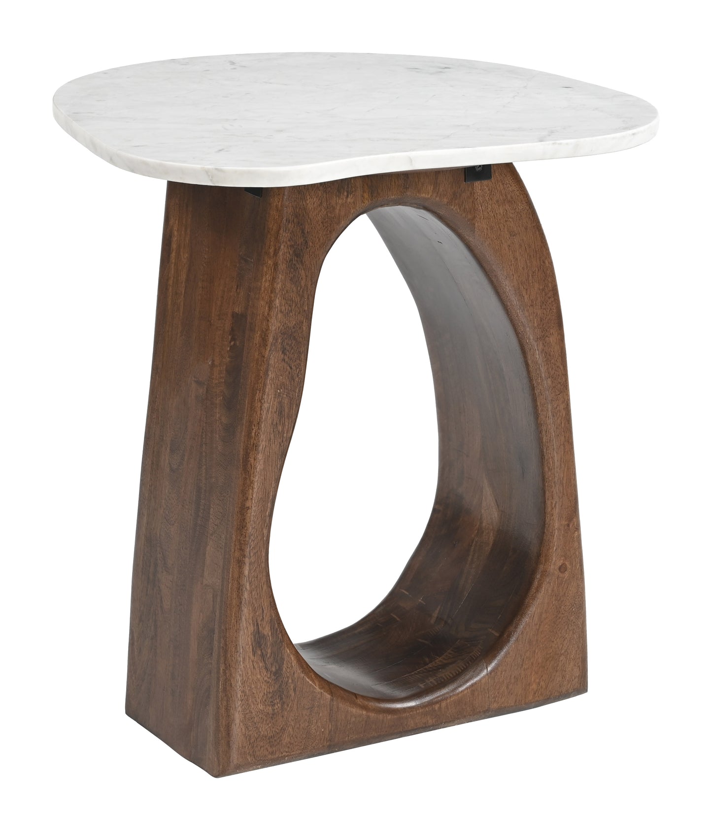 Vara Side Table White & Walnut - 6