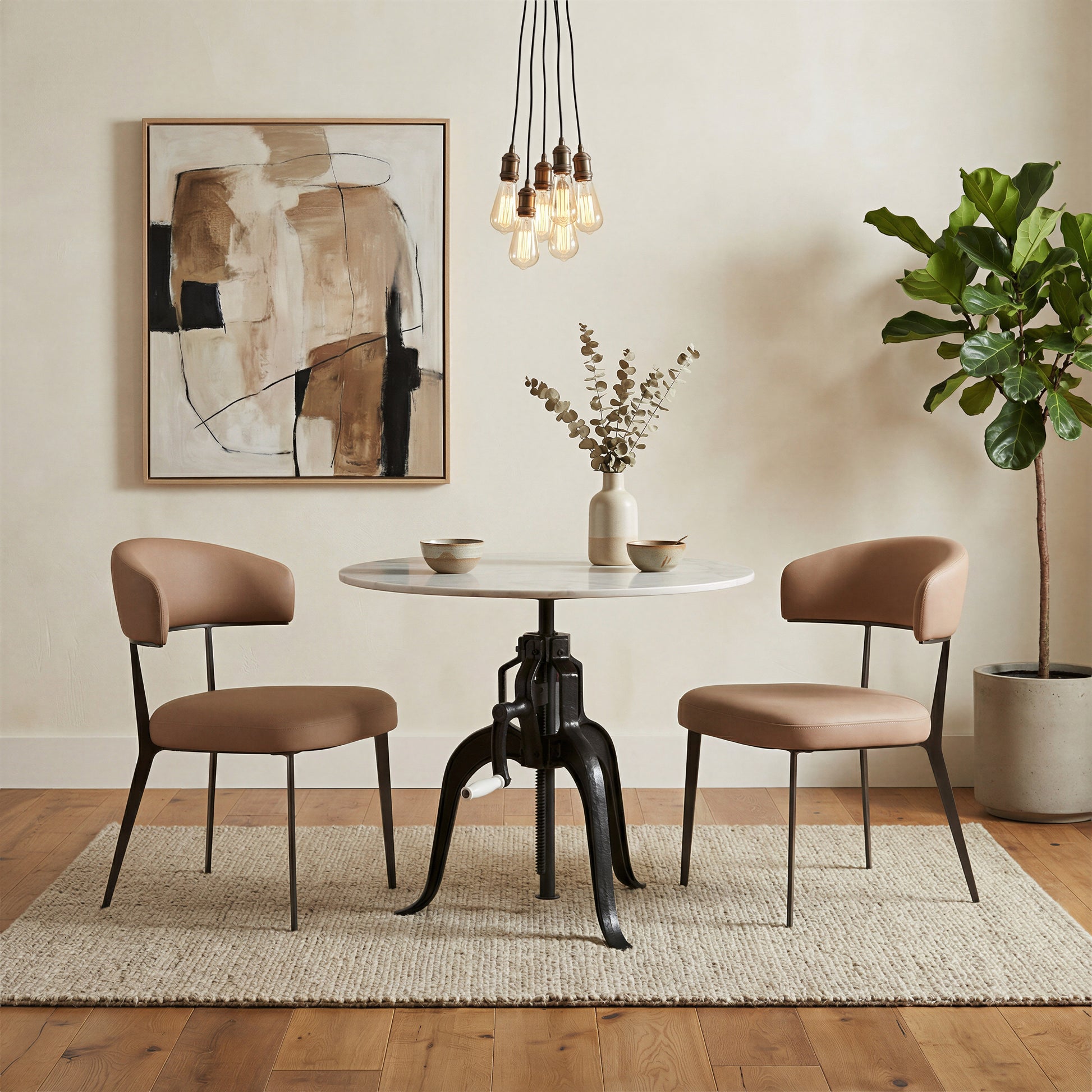 Mufid Bistro Table White & Black - 8