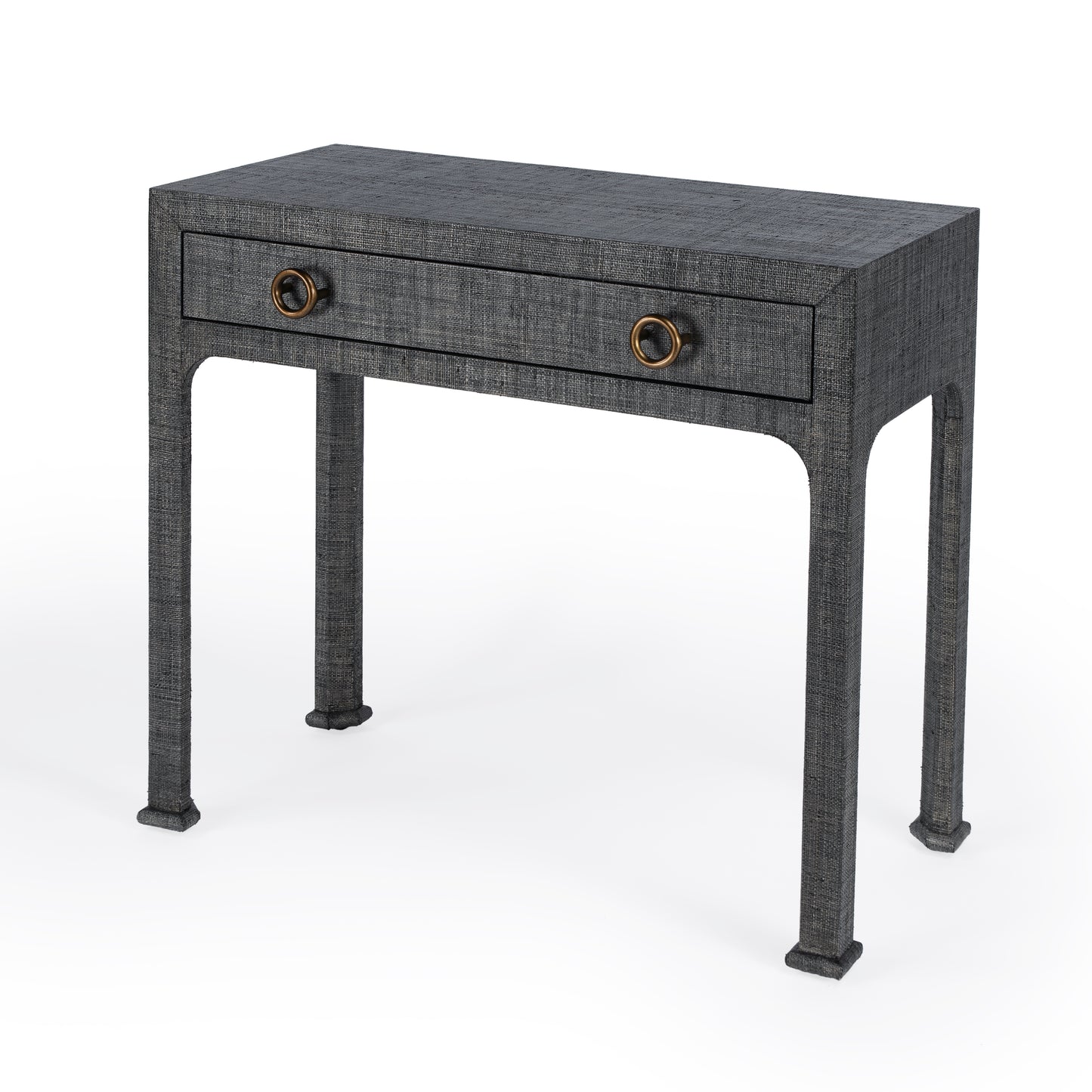 Butler Specialty Company Chatham 34 in. W Rectangular Raffia 1 Drawer Console Table, Charcoal