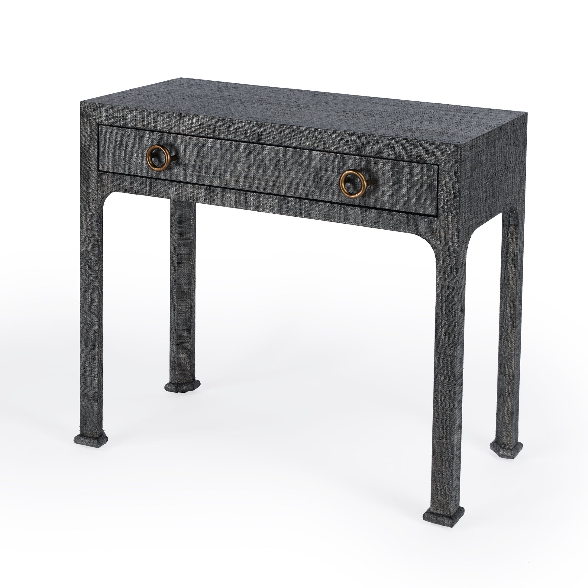 Butler Specialty Company Chatham 34 in. W Rectangular Raffia 1 Drawer Console Table, Charcoal