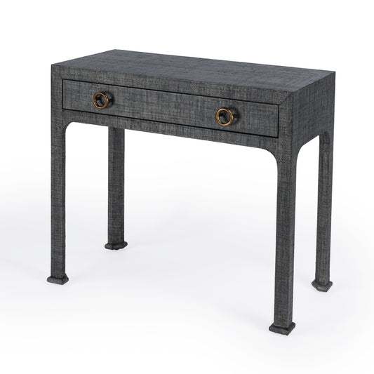 Butler Specialty Company Chatham 34 in. W Rectangular Raffia 1 Drawer Console Table, Charcoal