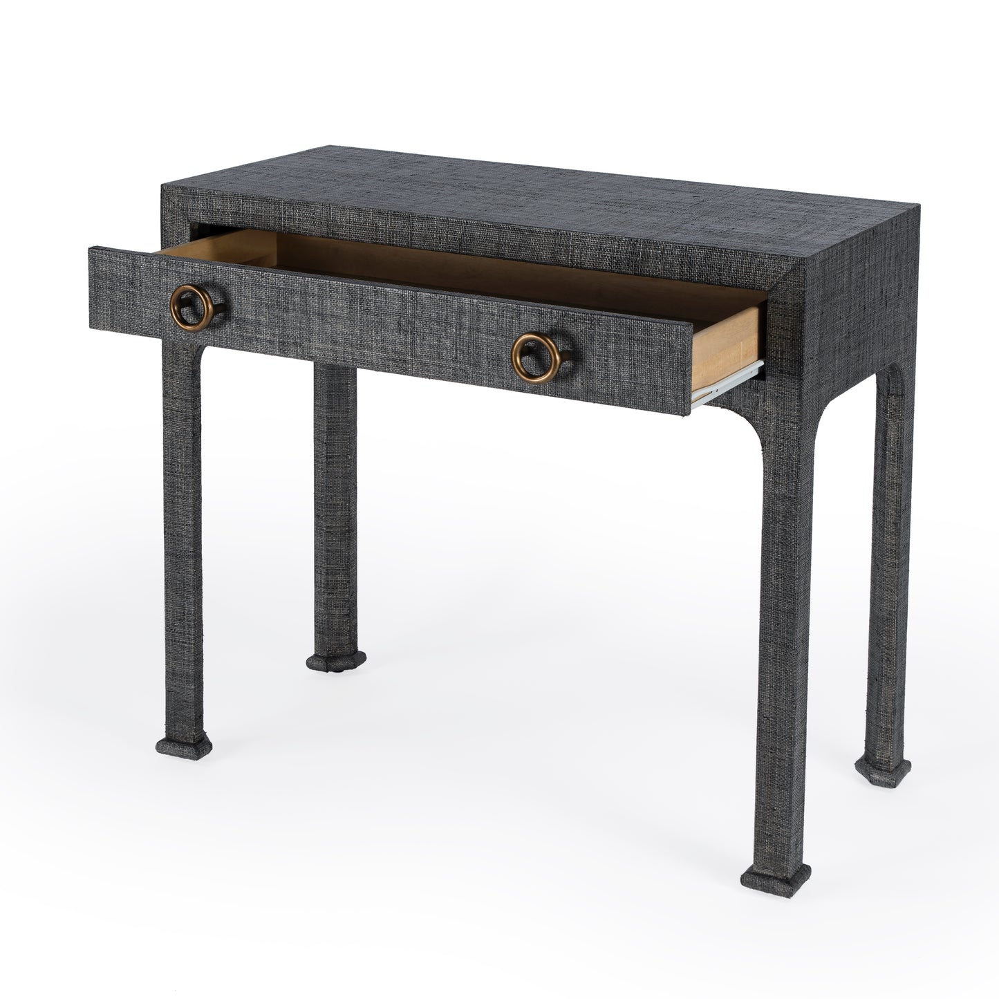 Butler Specialty Company Chatham 34 in. W Rectangular Raffia 1 Drawer Console Table, Charcoal