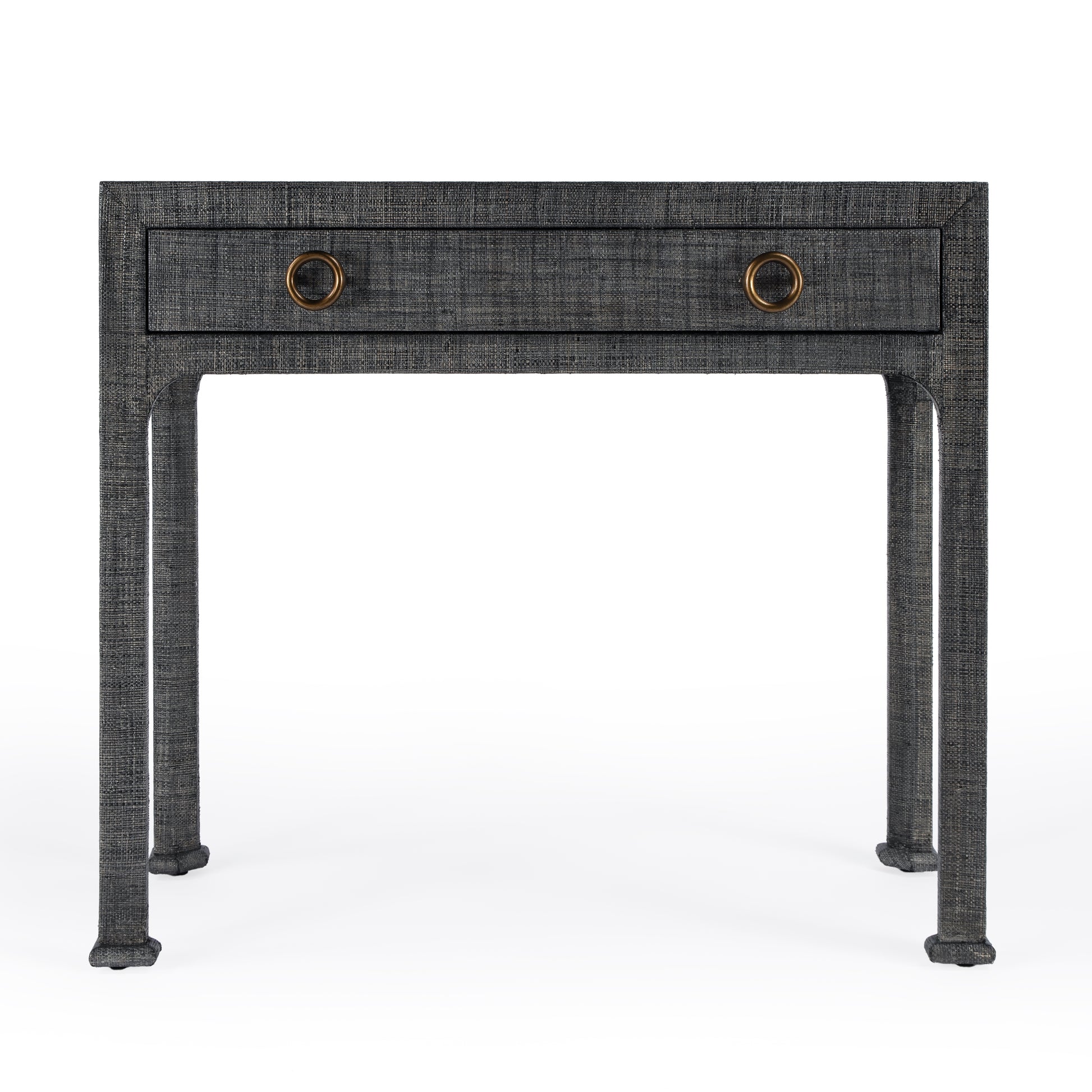 Butler Specialty Company Chatham 34 in. W Rectangular Raffia 1 Drawer Console Table, Charcoal