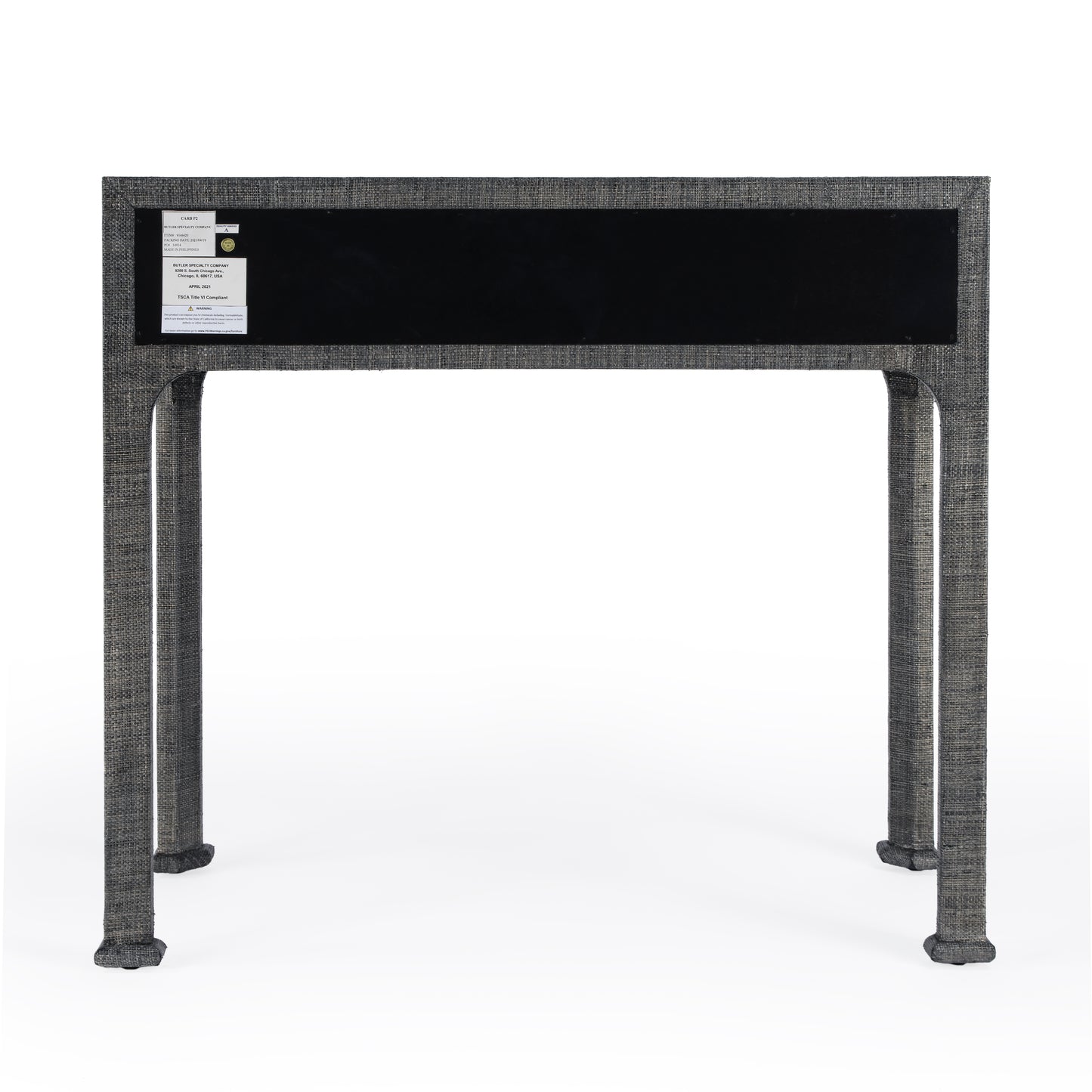 Butler Specialty Company Chatham 34 in. W Rectangular Raffia 1 Drawer Console Table, Charcoal