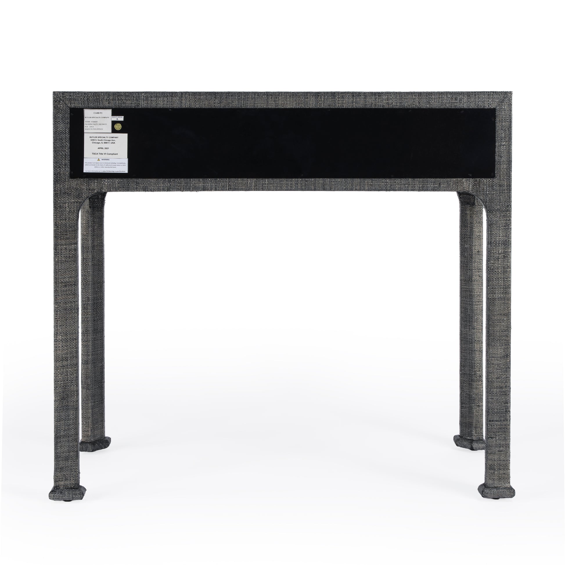 Butler Specialty Company Chatham 34 in. W Rectangular Raffia 1 Drawer Console Table, Charcoal