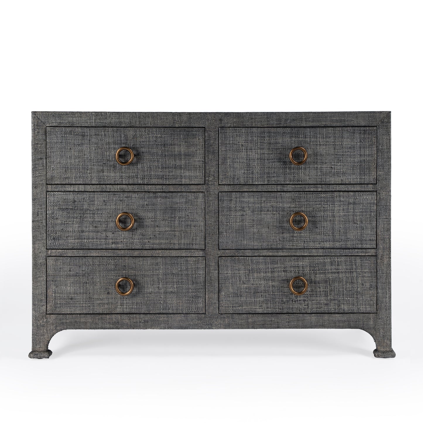 Butler Specialty Company Chatham 44 in. W Rectangular Raffia 6 Drawer Dresser, Charcoal