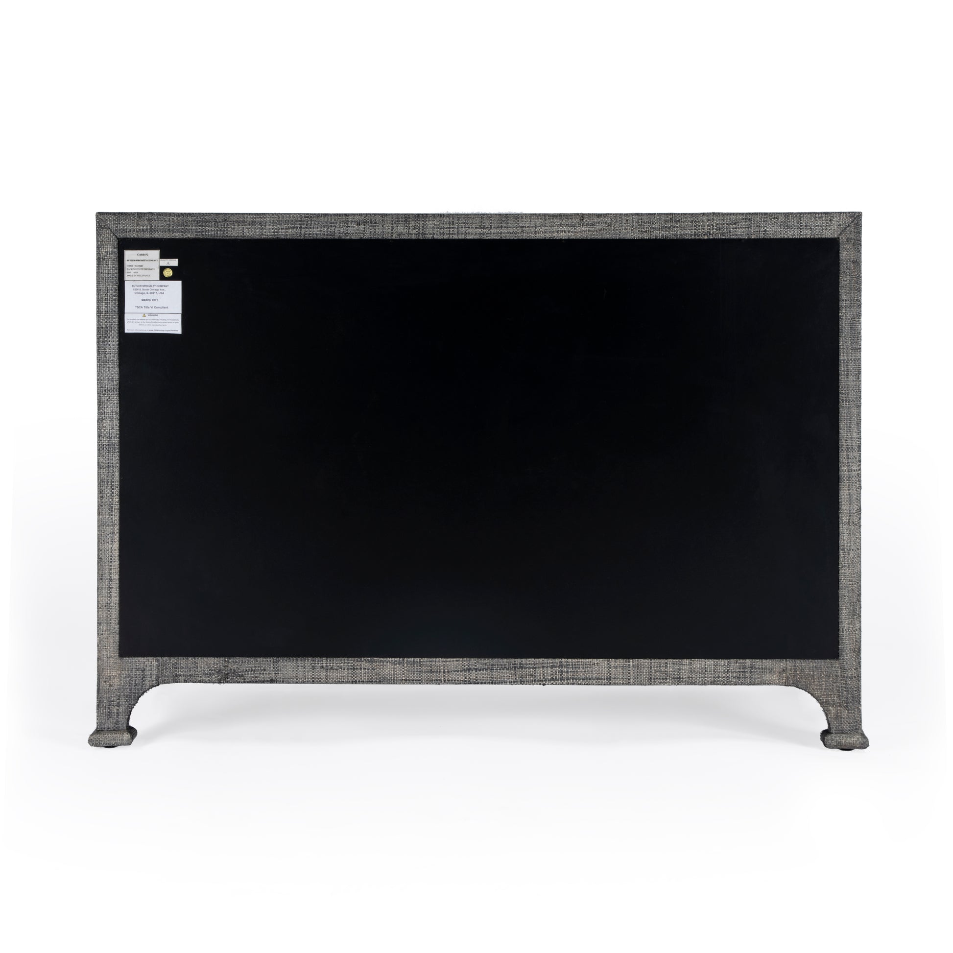 Butler Specialty Company Chatham 44 in. W Rectangular Raffia 6 Drawer Dresser, Charcoal
