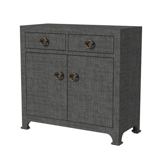 Butler Specialty Company Chatham 31 in. W Rectangular Raffia 2 Drawer Accent Cabinet, Charcoal