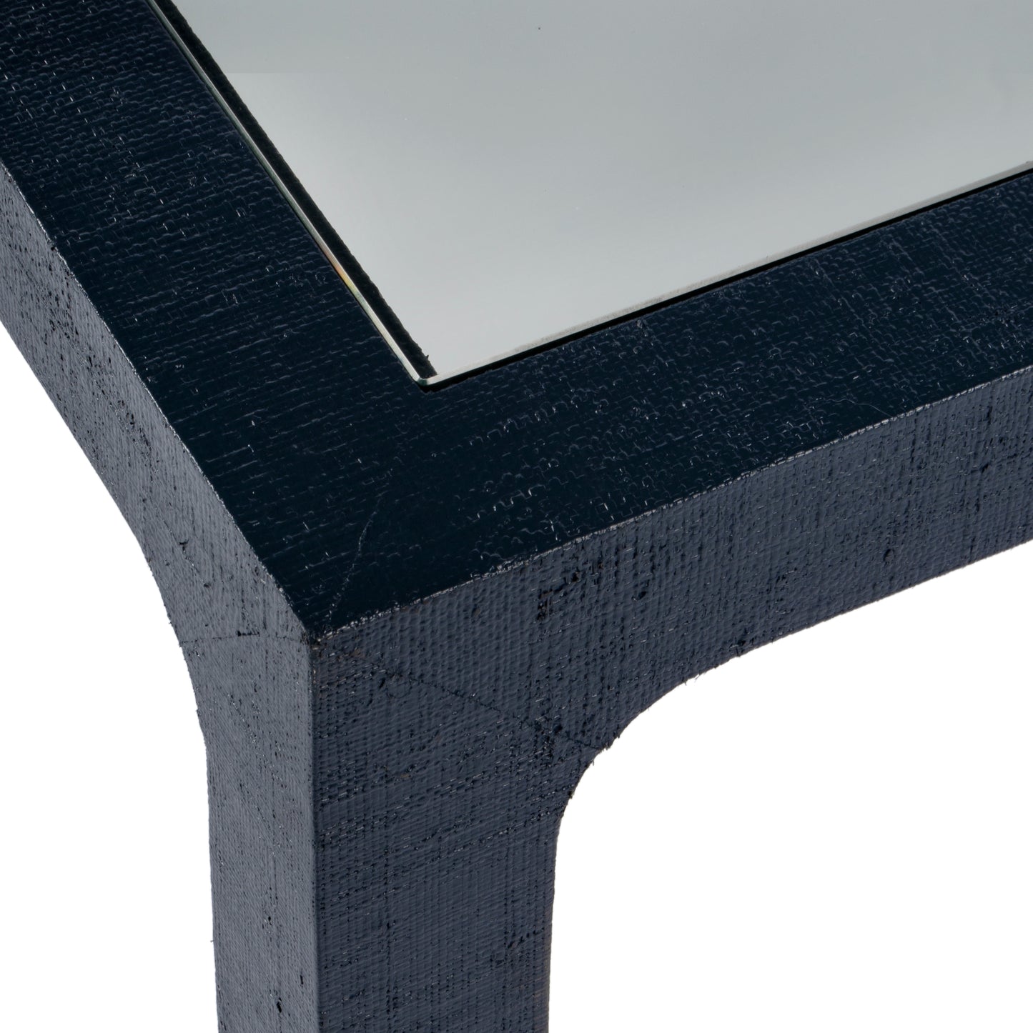 Butler Specialty Company Chatham 36 in. W Square Glass and Raffia Coffee Table, Charcoal
