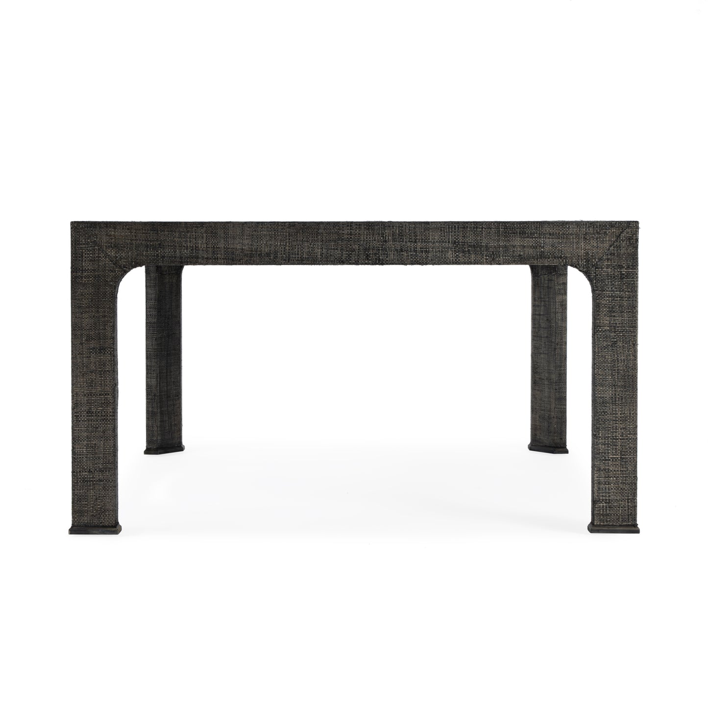 Butler Specialty Company Chatham 36 in. W Square Glass and Raffia Coffee Table, Charcoal