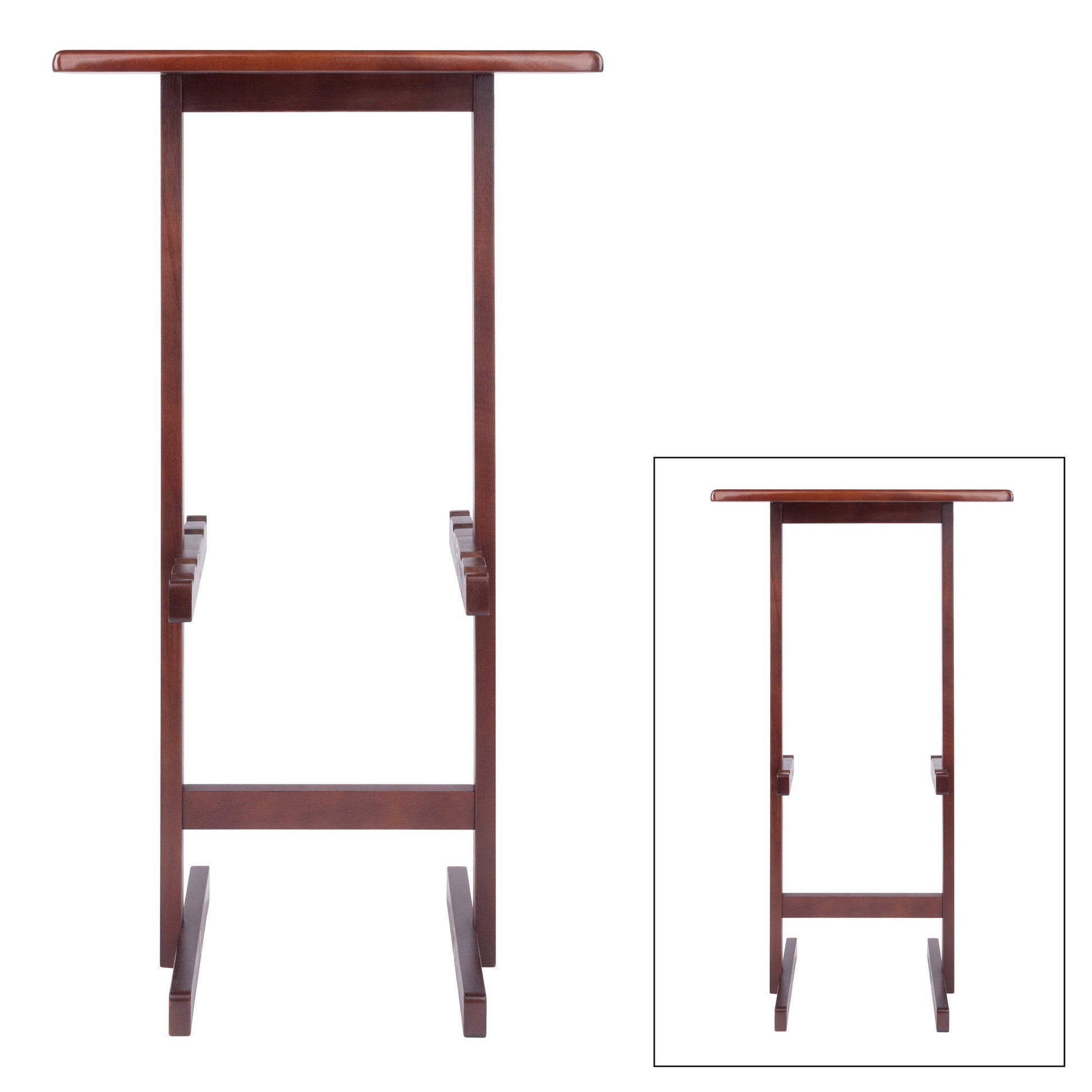 Riley Snack Table Rack, Walnut Finish