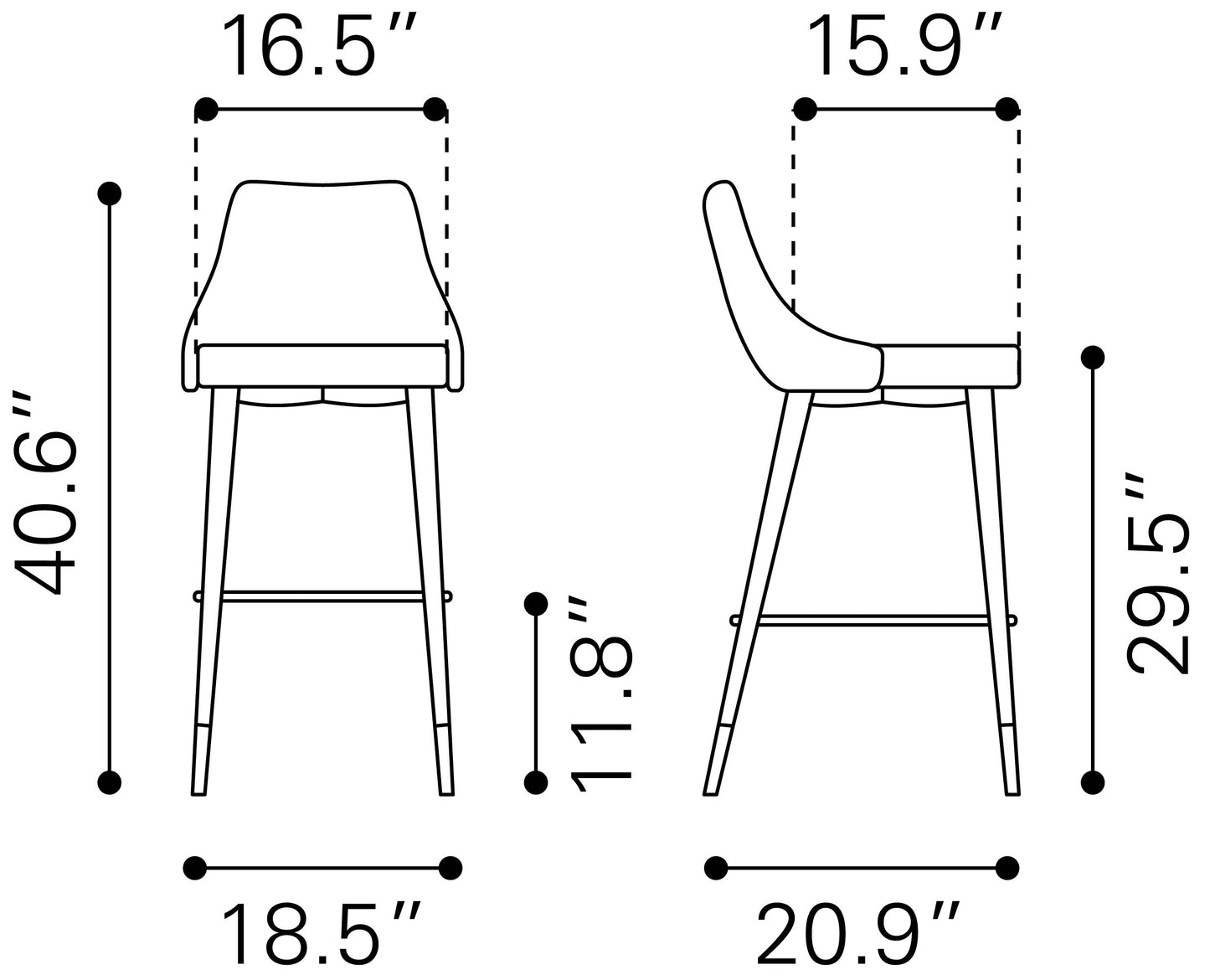 Piccolo Barstool Gray