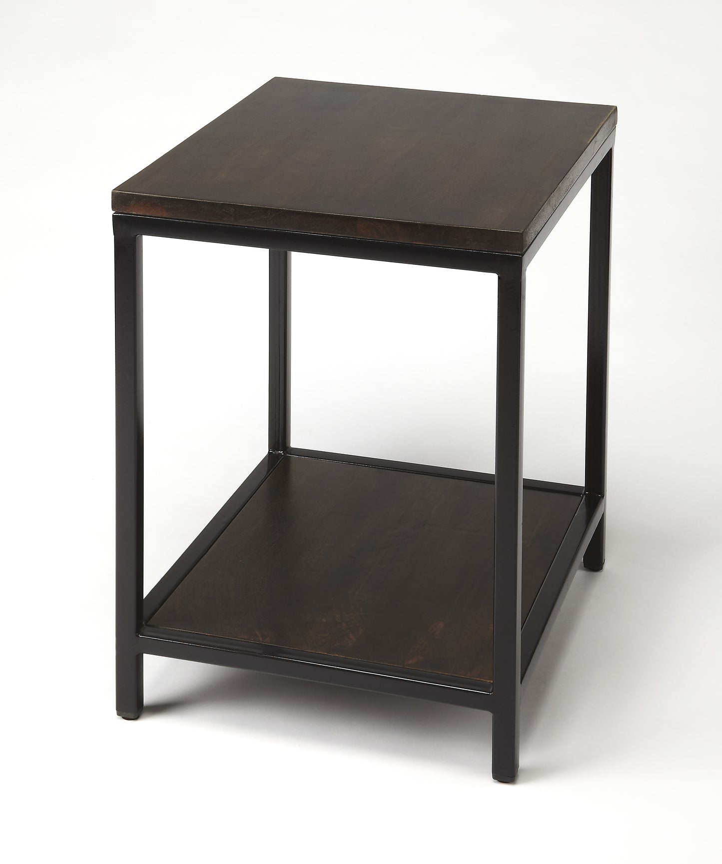 Landry Wood & Metal End Table in Dark Brown 9214330