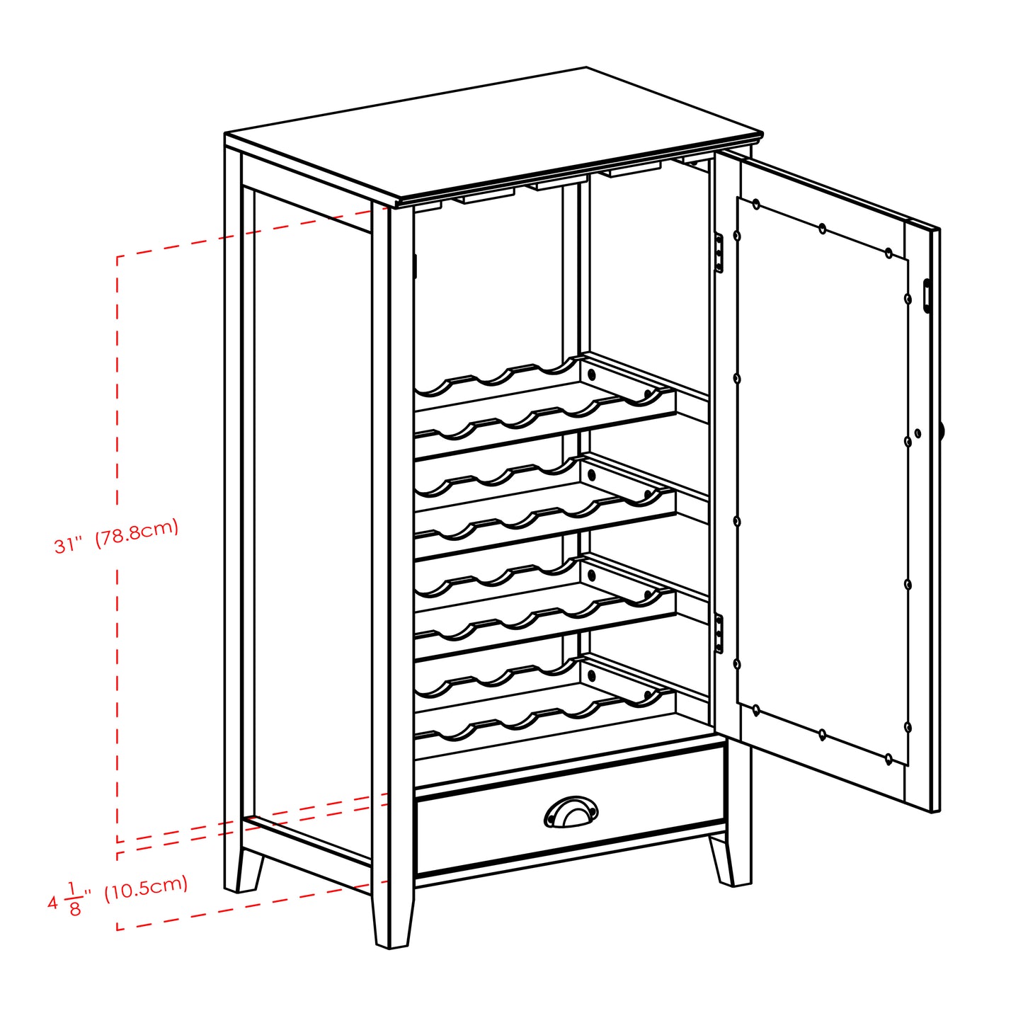 Bordeaux 20-Bottle Wine Cabinet, Espesso