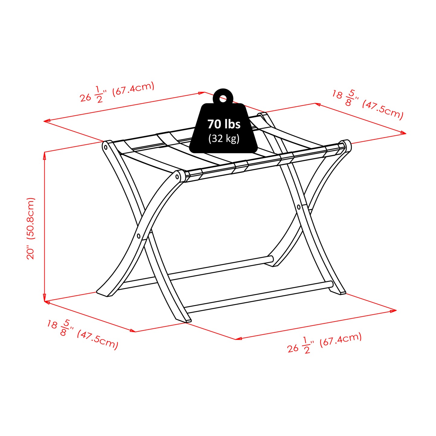 Scarlett Luggage Rack, Espresso