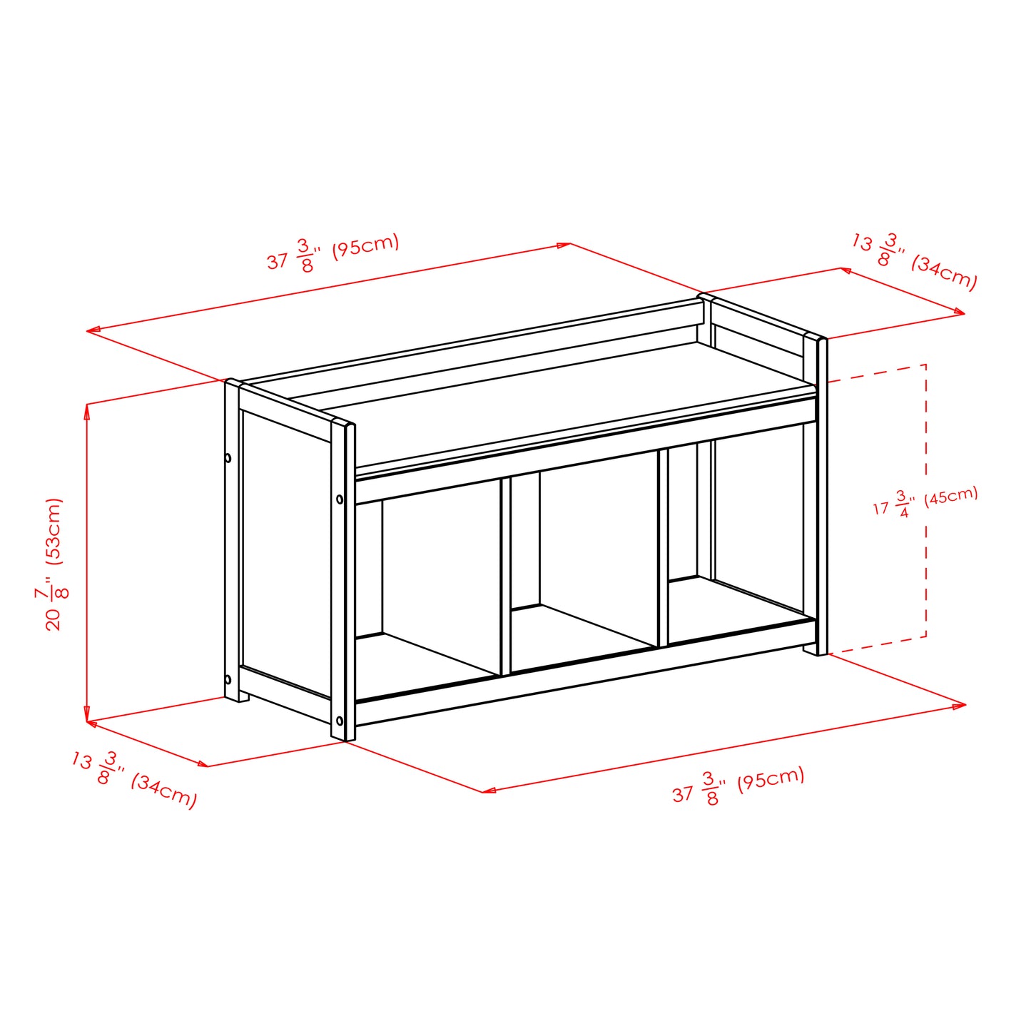 Addison Entryway Storage Bench, Espresso