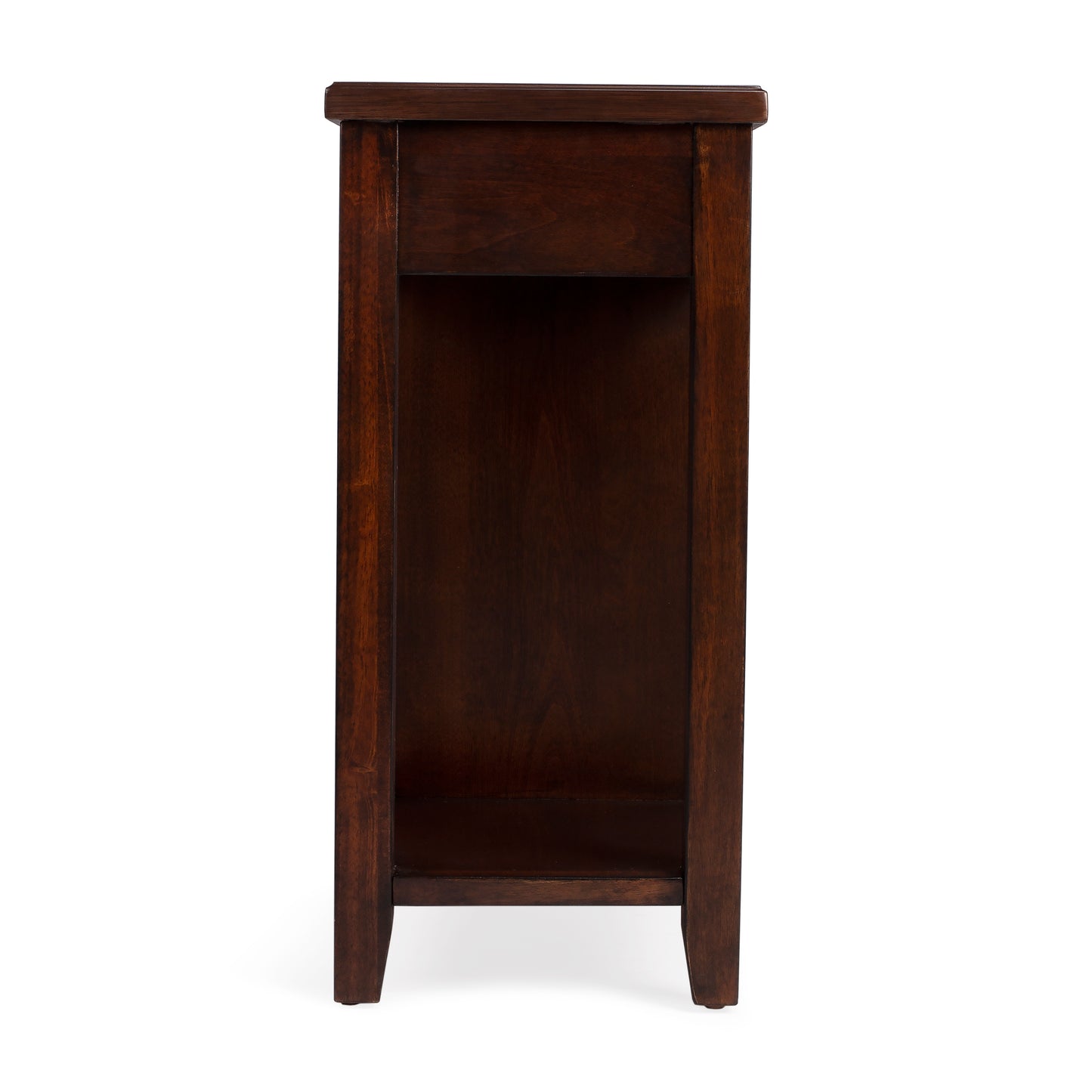 Butler Specialty Company Kelton 11.5 in. W Rectangular Wood 4 Drawer Side Table with Open Shelf, Dark Brown